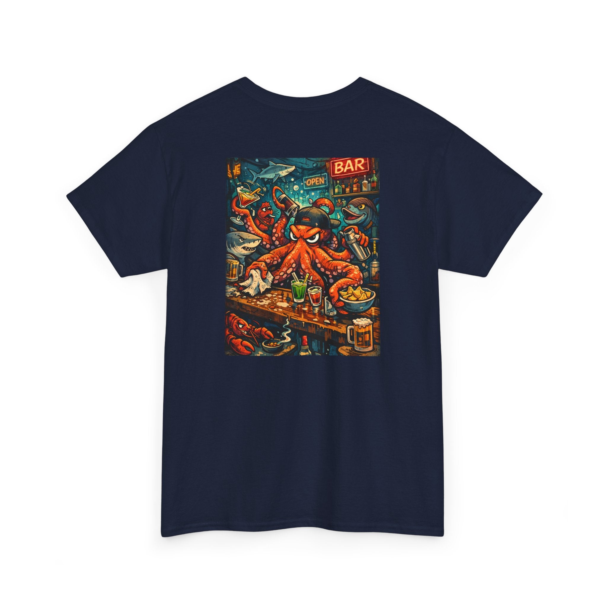 Octopus behind the bar multitasking - Graphic T-Shirt
