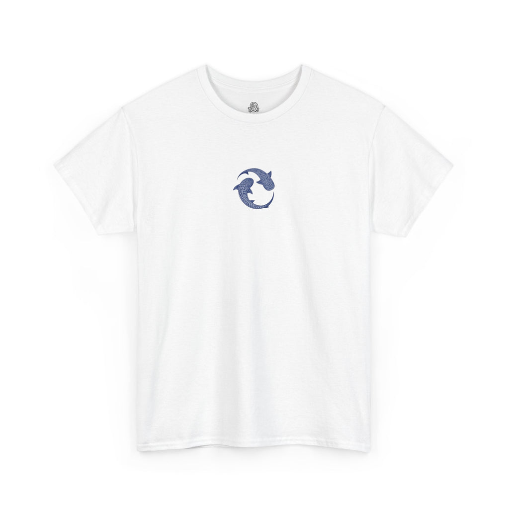 Blue Whale Yin Yang T‑Shirt - Intricate Tribal Graphic T-Shirt