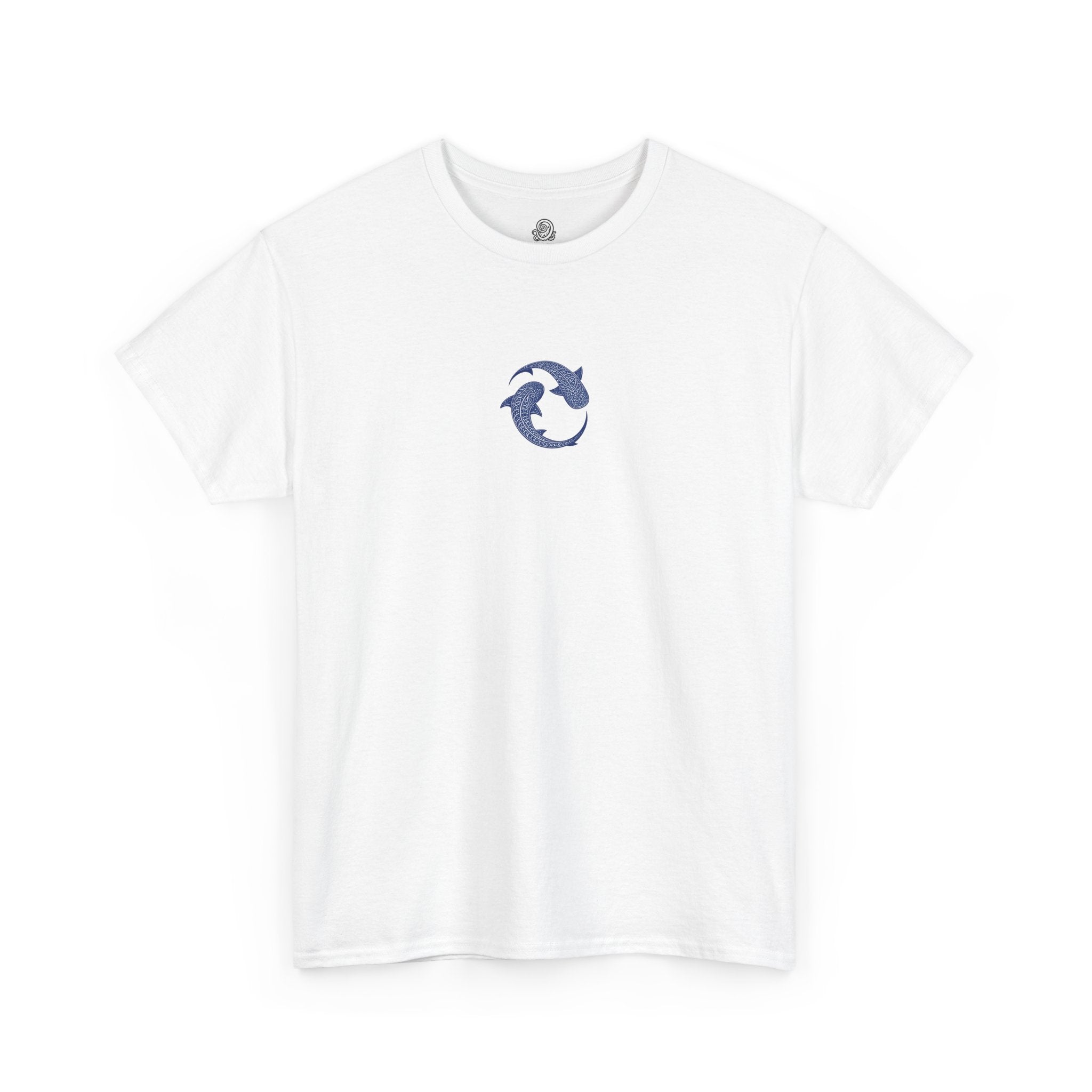 Blue Whale Yin Yang T‑Shirt - Intricate Tribal Graphic T-Shirt