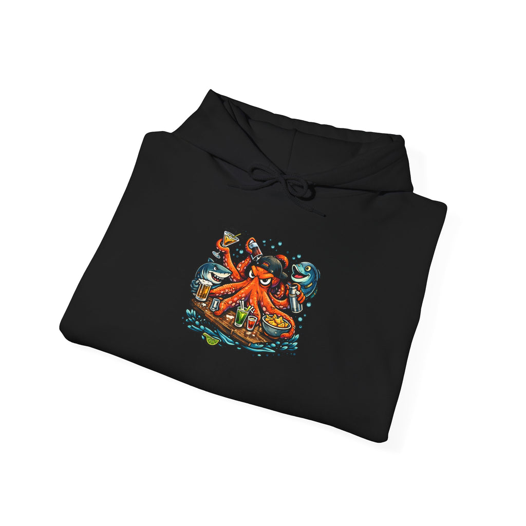 Octopus behind the bar multitasking - Graphic Hoodie
