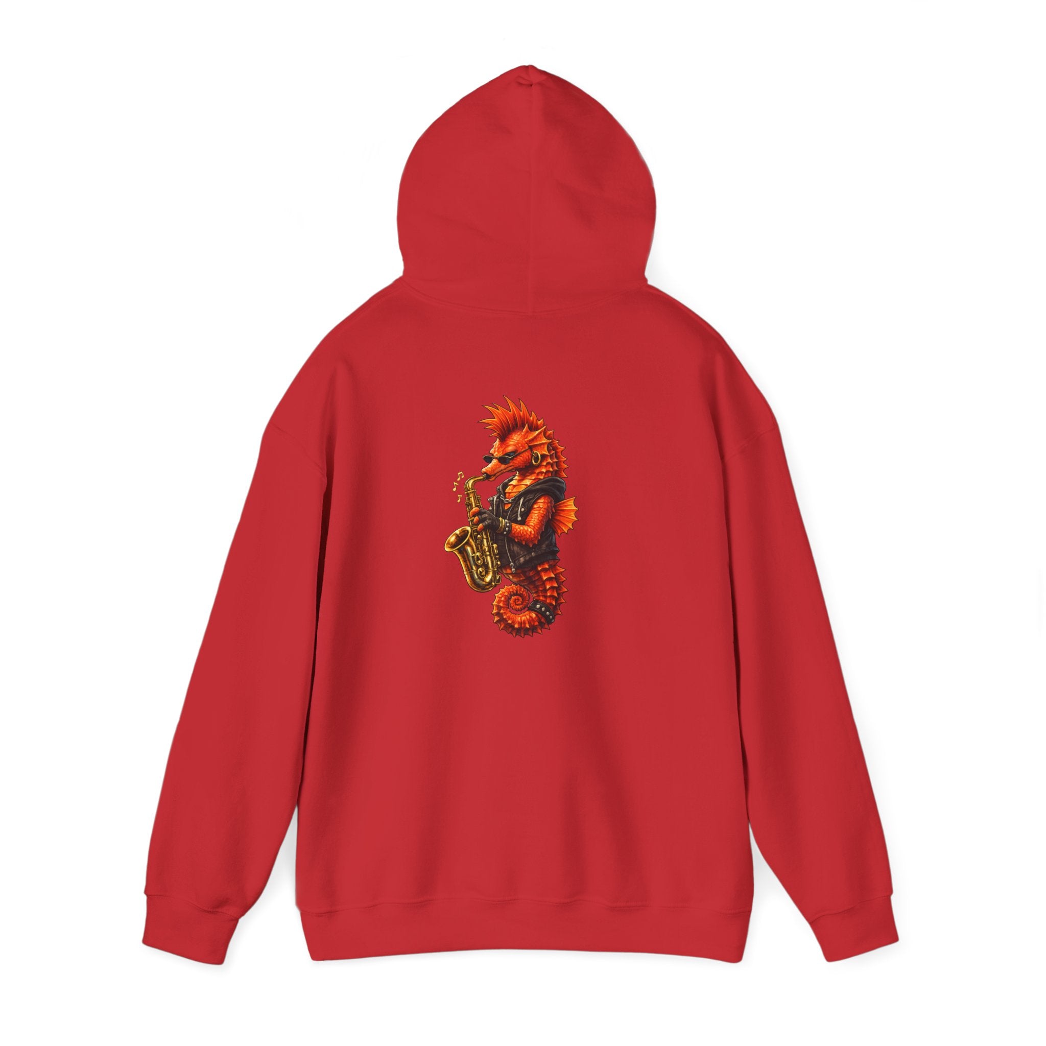 Seahorse on the sax - "Made under pressure. Made below sea level." - Graphic Hoodie