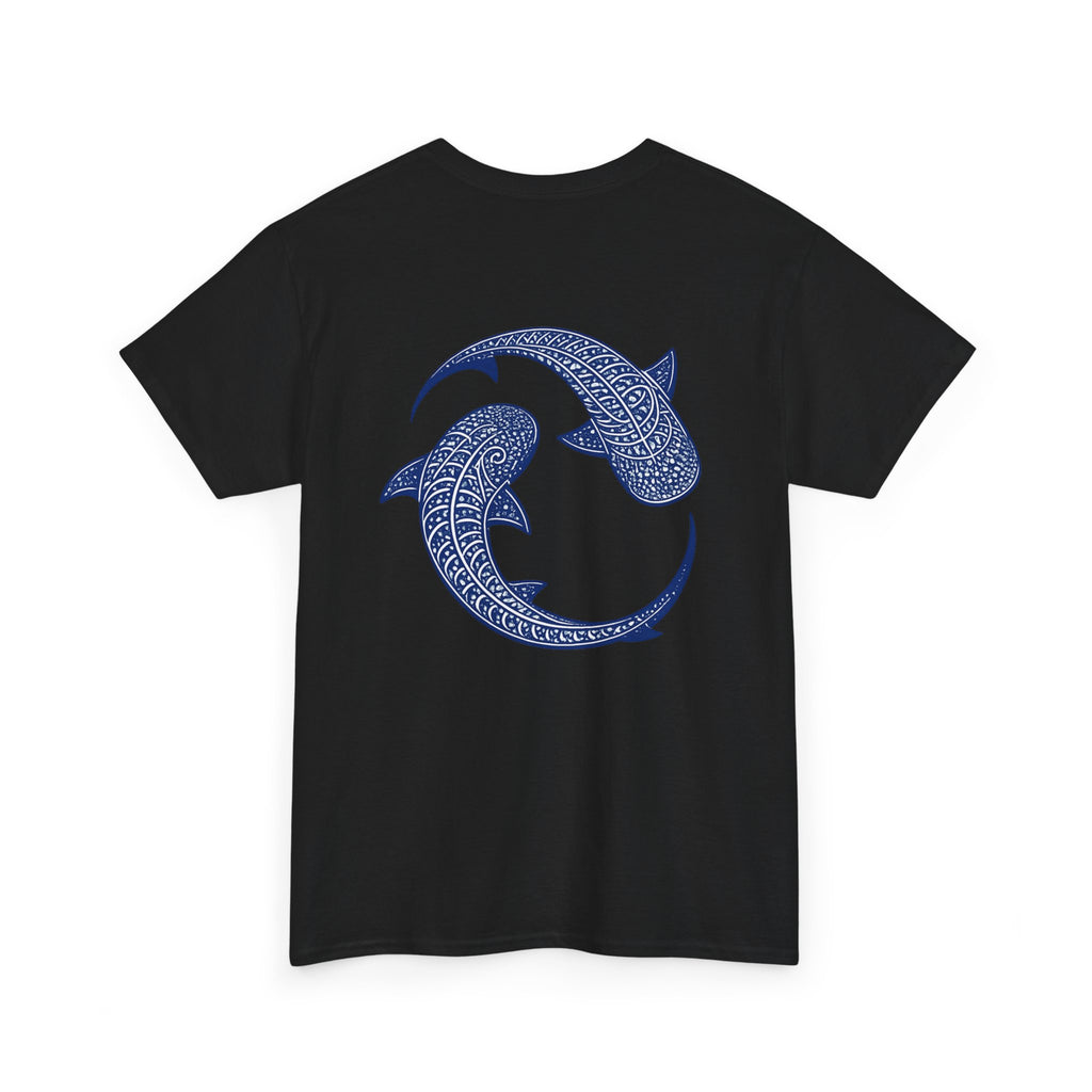 Blue Whale Yin Yang T‑Shirt - Intricate Tribal Graphic T-Shirt