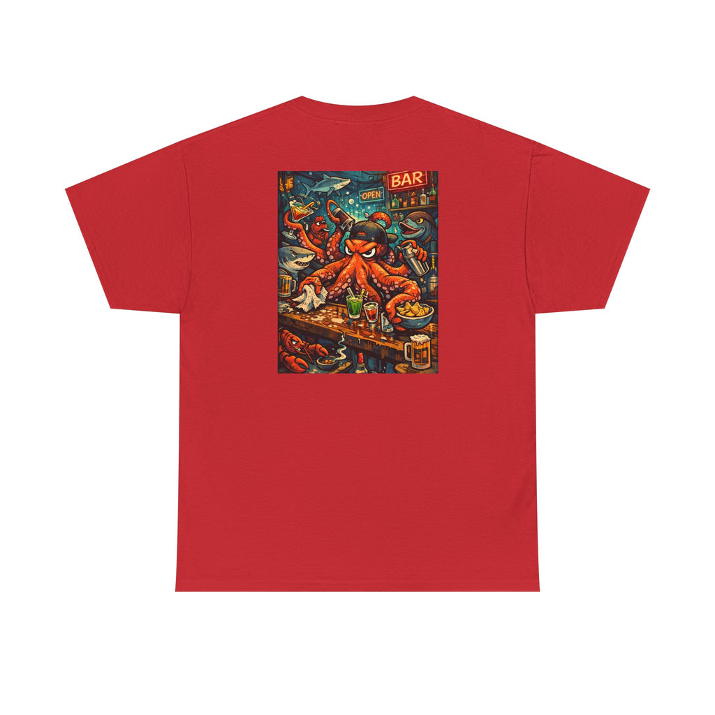 Octopus behind the bar multitasking - Graphic T-Shirt