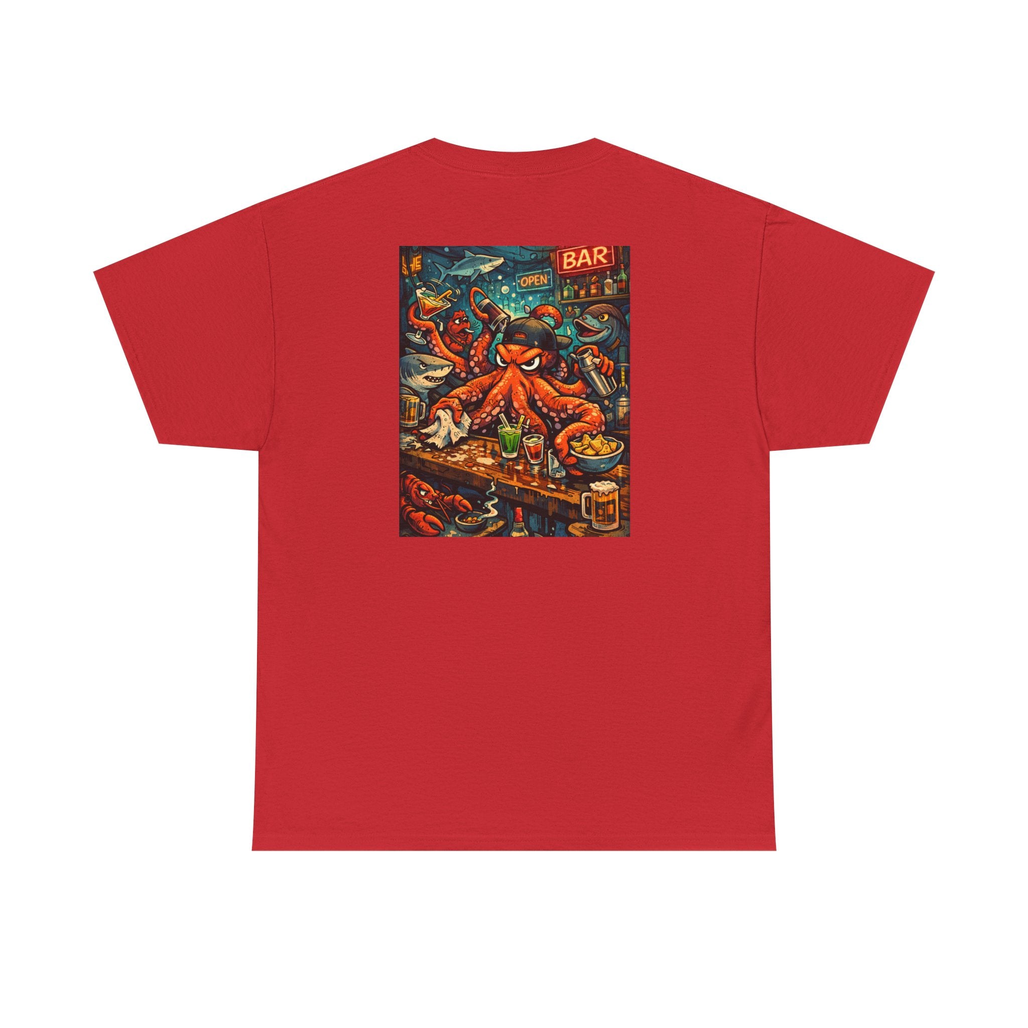 Octopus behind the bar multitasking - Graphic T-Shirt