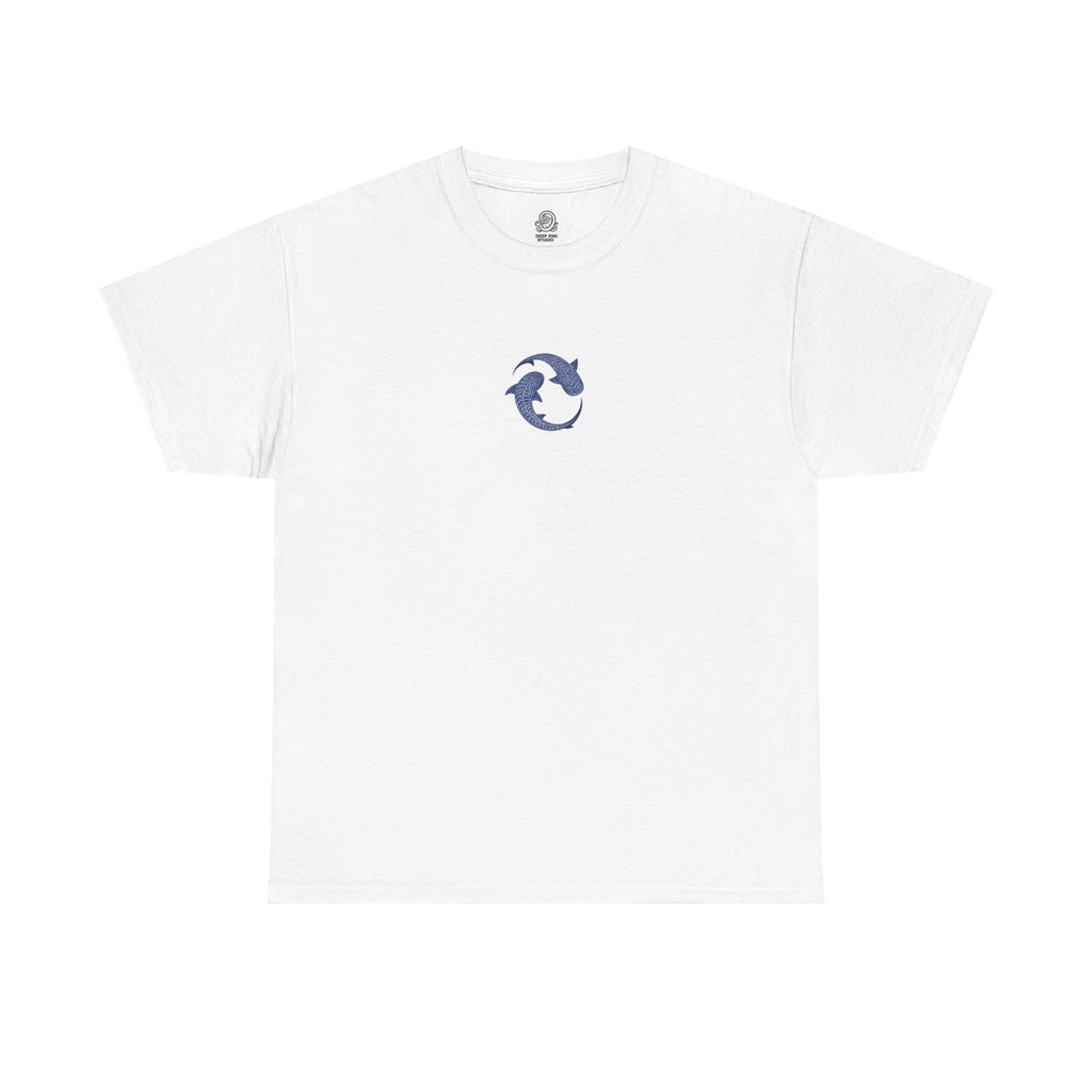Blue Whale Yin Yang T‑Shirt - Intricate Tribal Graphic T-Shirt