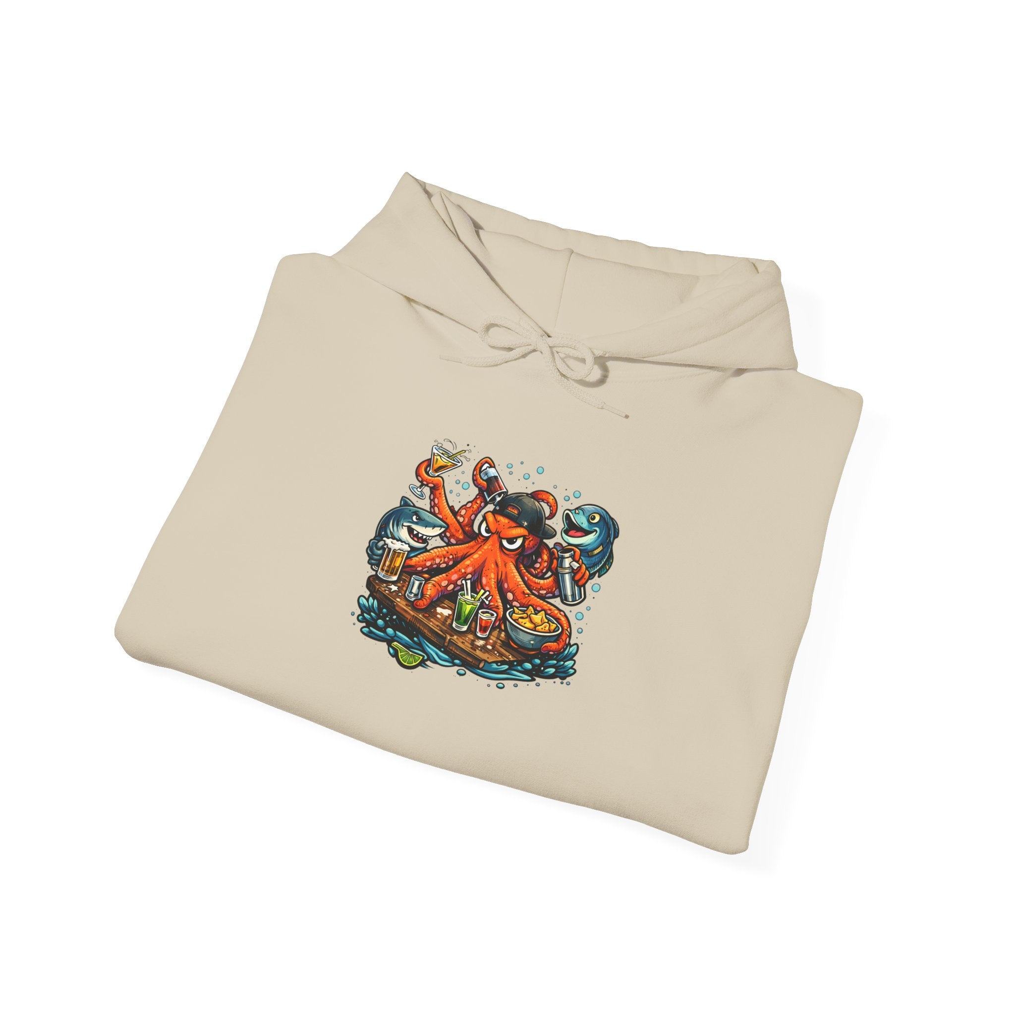 Octopus behind the bar multitasking - Graphic Hoodie
