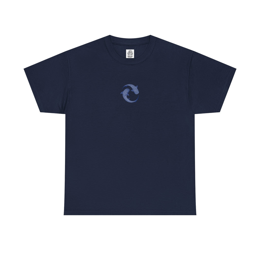 Blue Whale Yin Yang T‑Shirt - Intricate Tribal Graphic T-Shirt