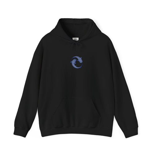 Blue whale Yin Yang Hoodie — Intricate Tribal Graphic Hoodie