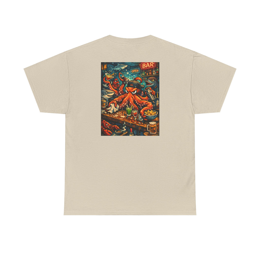Octopus behind the bar multitasking - Graphic T-Shirt