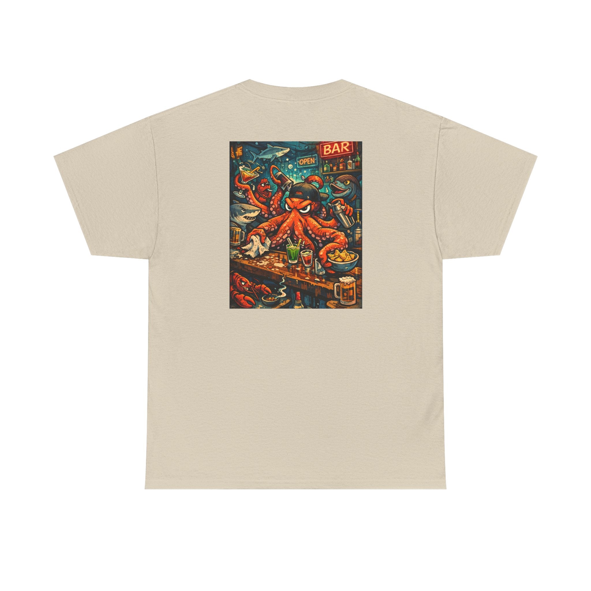 Octopus behind the bar multitasking - Graphic T-Shirt
