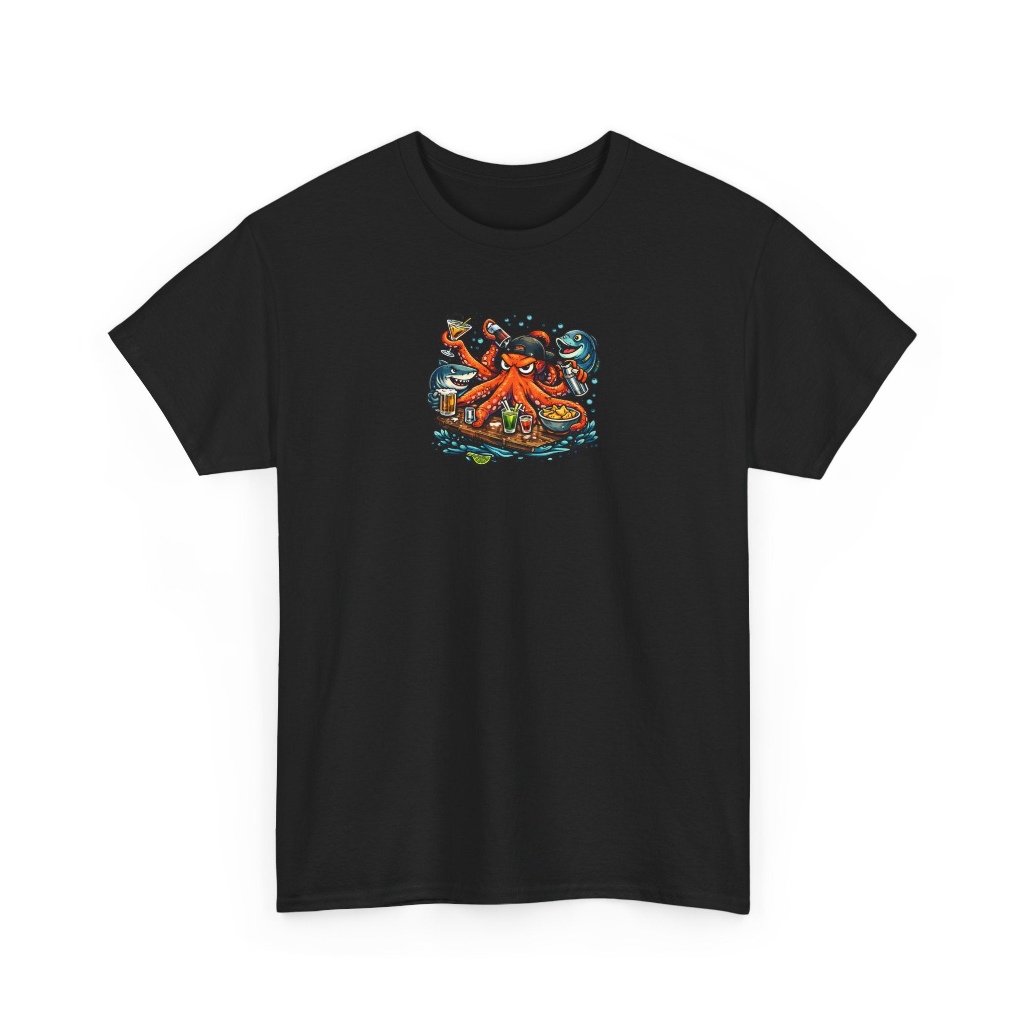 Octopus behind the bar multitasking - Graphic T-Shirt