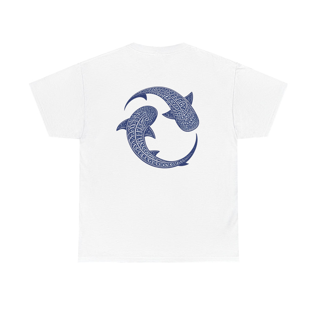 Blue Whale Yin Yang T‑Shirt - Intricate Tribal Graphic T-Shirt