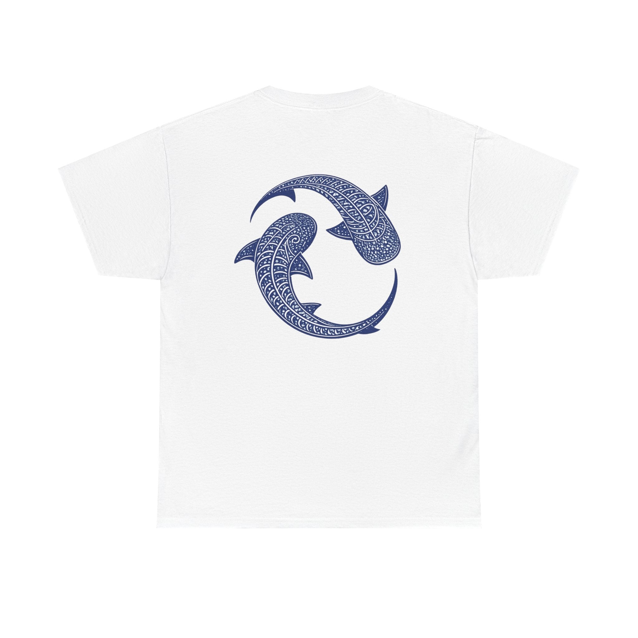 Blue Whale Yin Yang T‑Shirt - Intricate Tribal Graphic T-Shirt