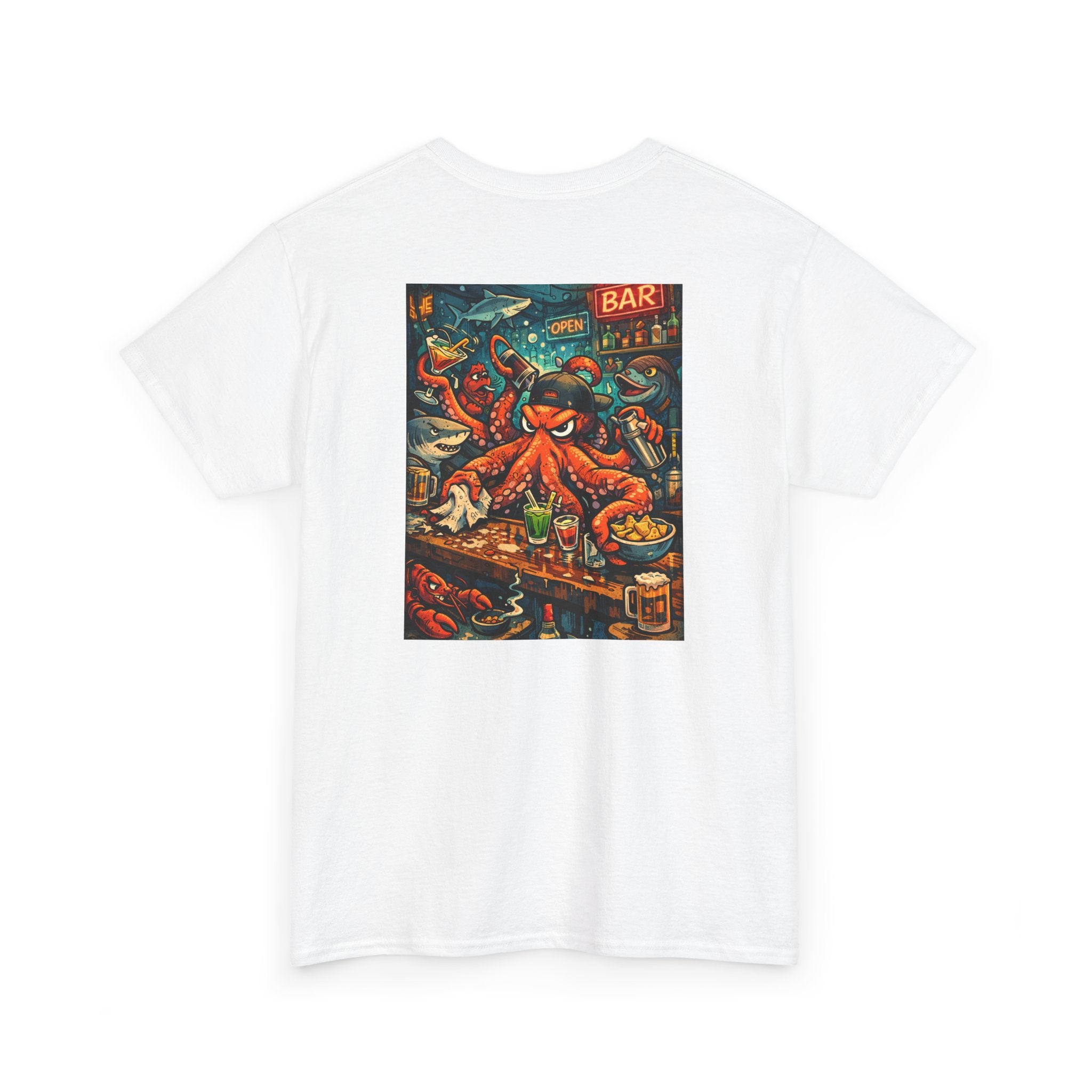 Octopus behind the bar multitasking - Graphic T-Shirt