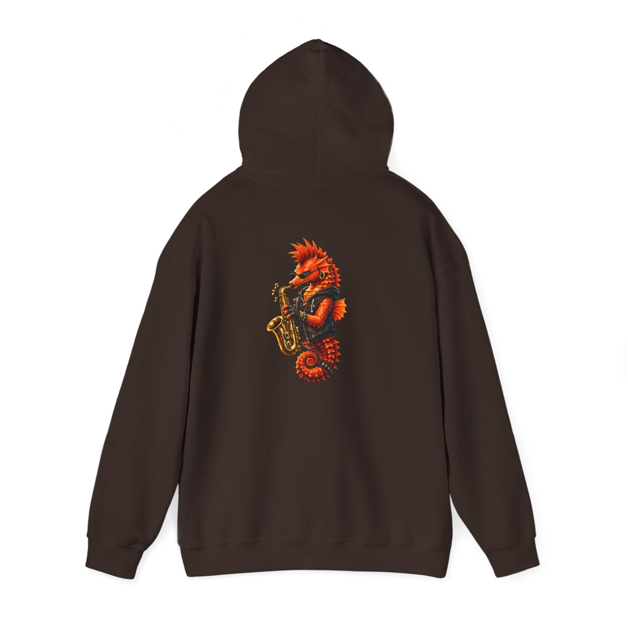 Seahorse on the sax - "Made under pressure. Made below sea level." - Graphic Hoodie
