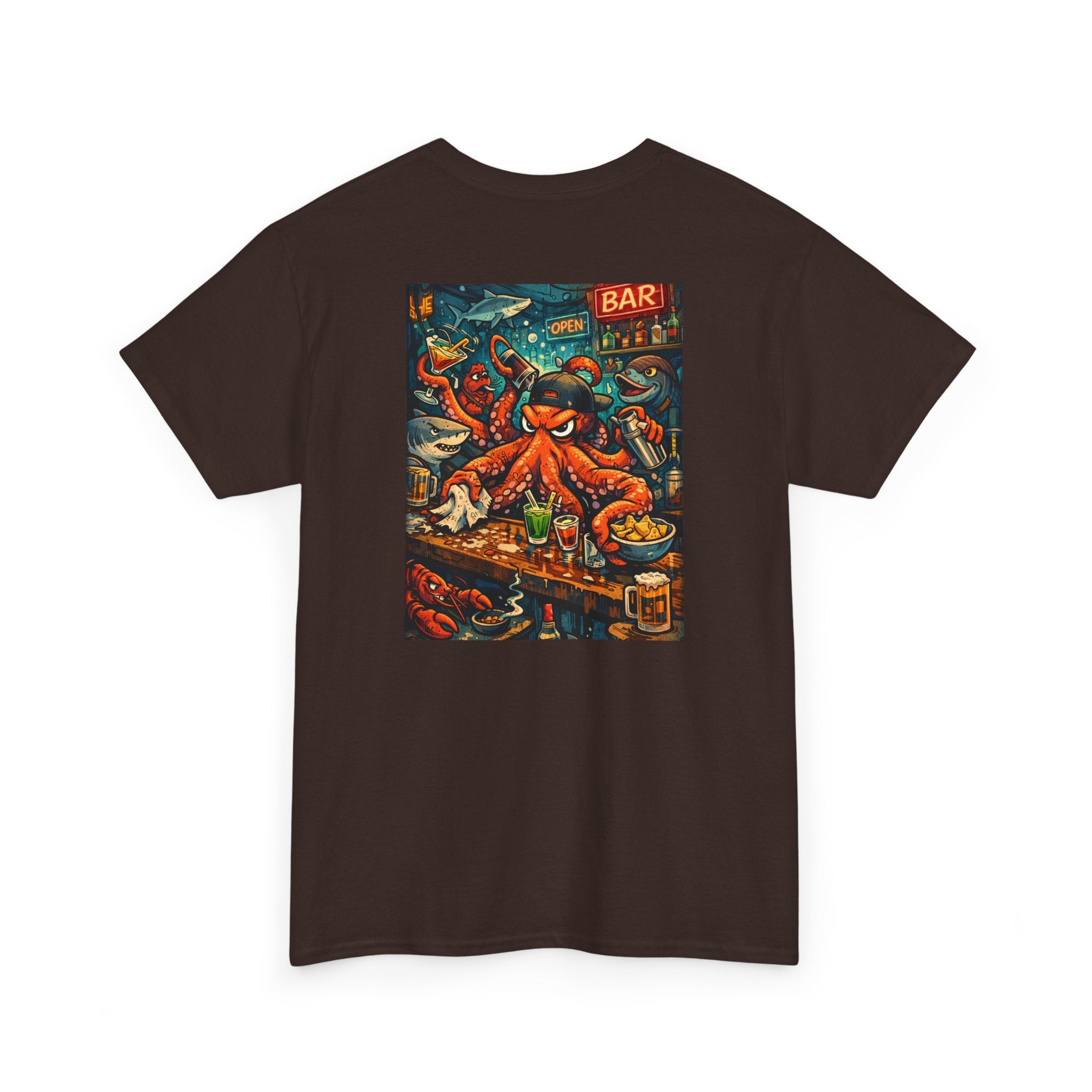 Octopus behind the bar multitasking - Graphic T-Shirt