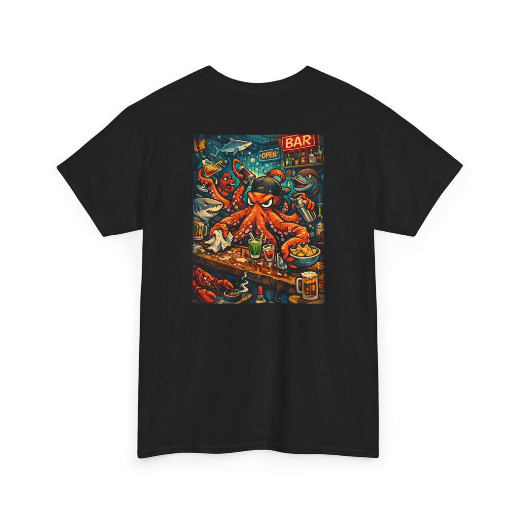 Octopus behind the bar multitasking - Graphic T-Shirt