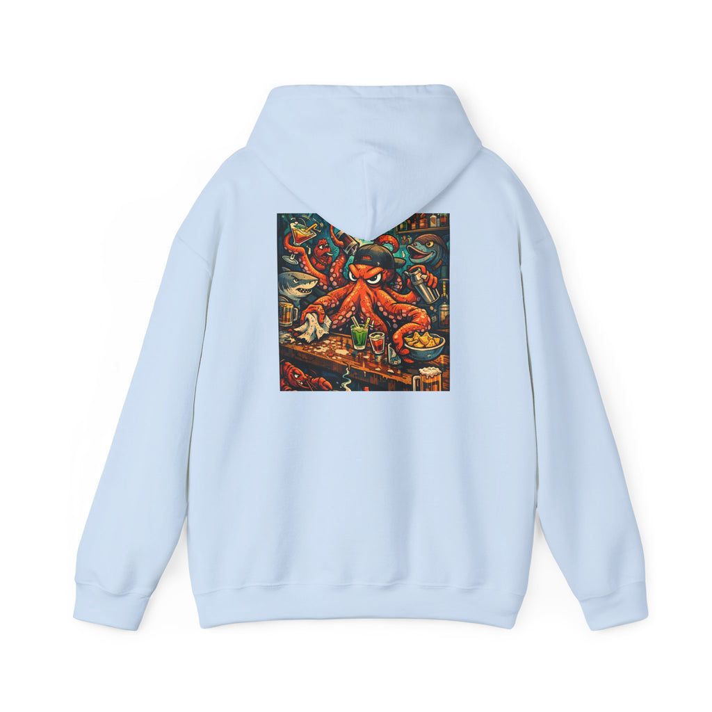 Octopus behind the bar multitasking - Graphic Hoodie