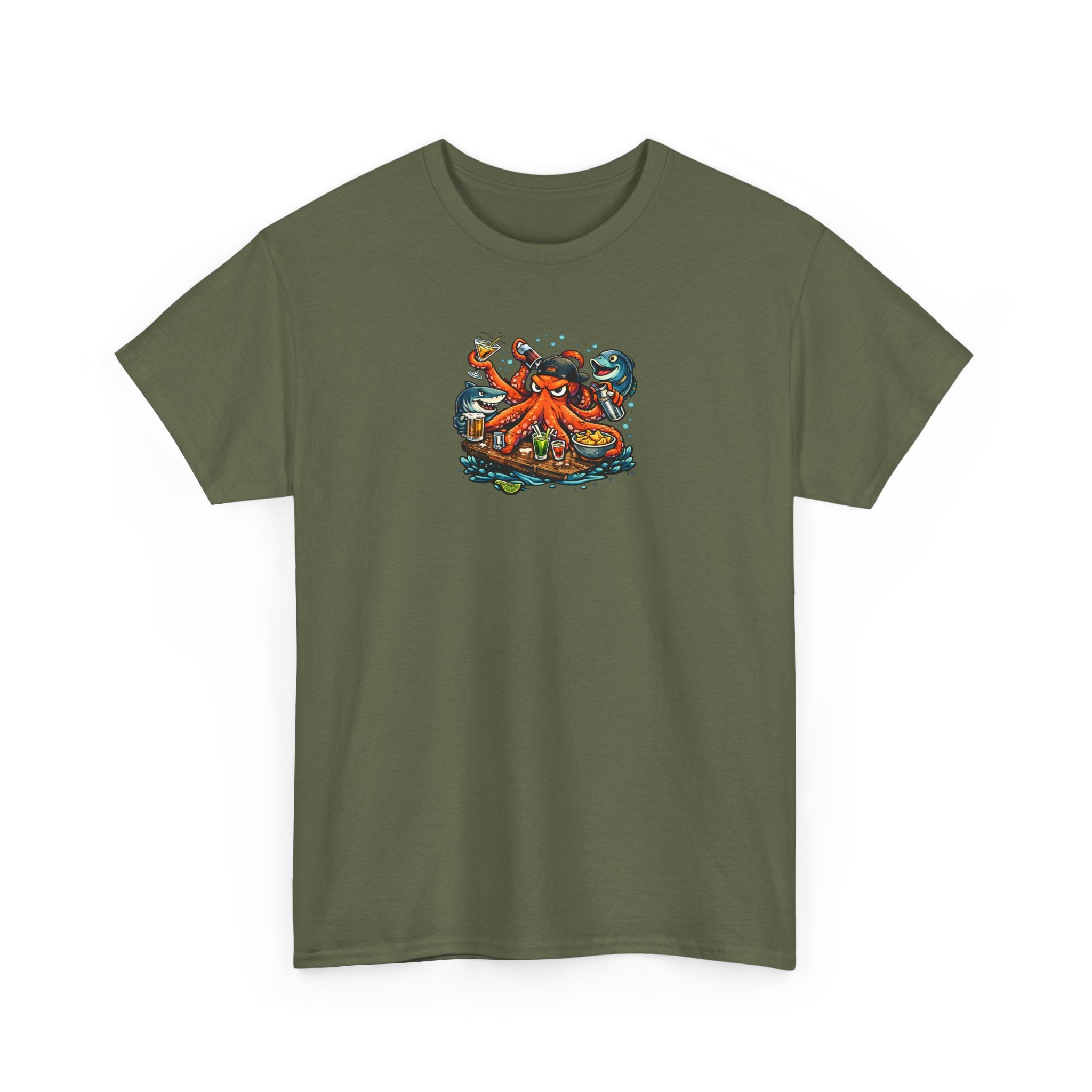 Octopus behind the bar multitasking - Graphic T-Shirt