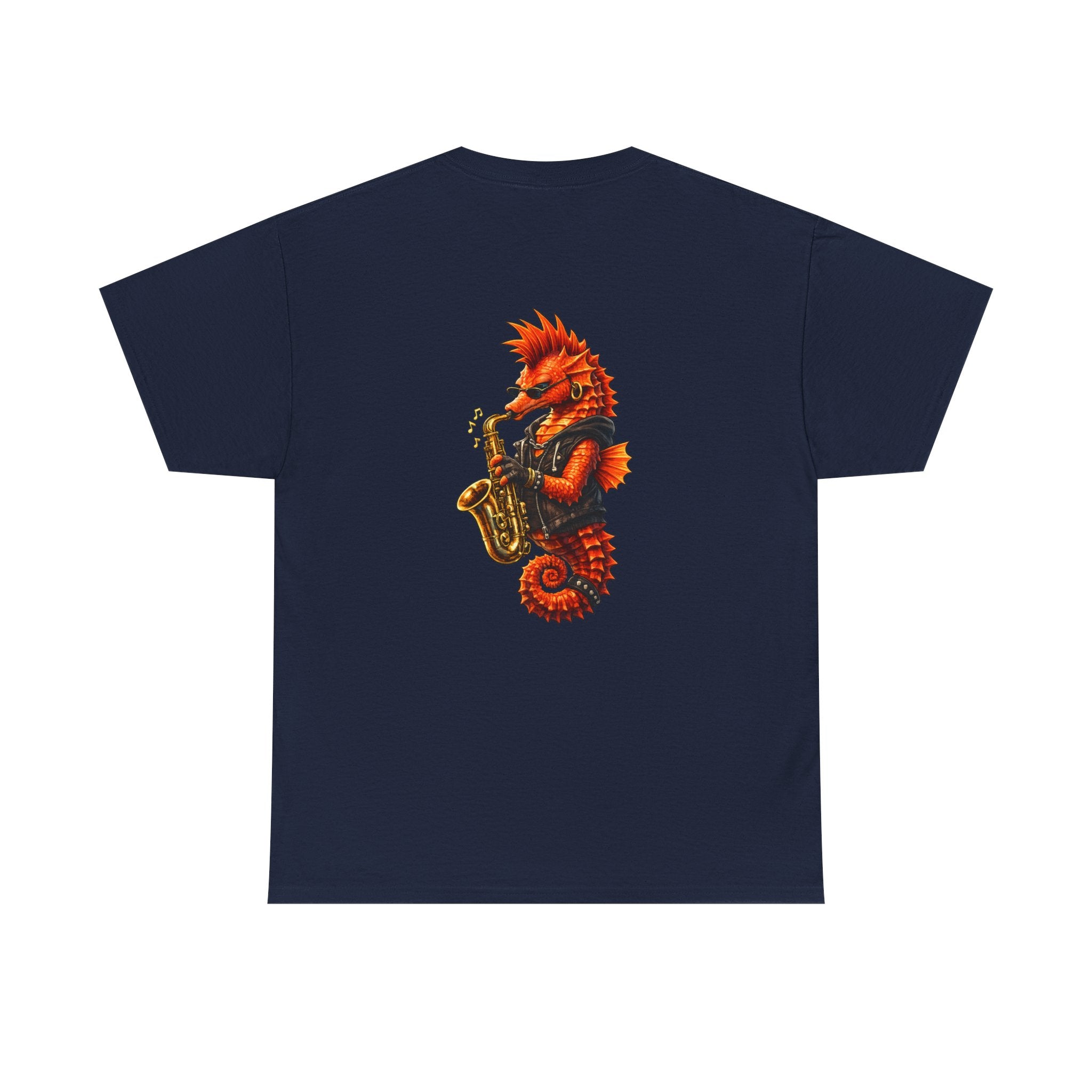 Seahorse on the Sax - "Made under pressure. Made below sea level." - Graphic T - Shirt