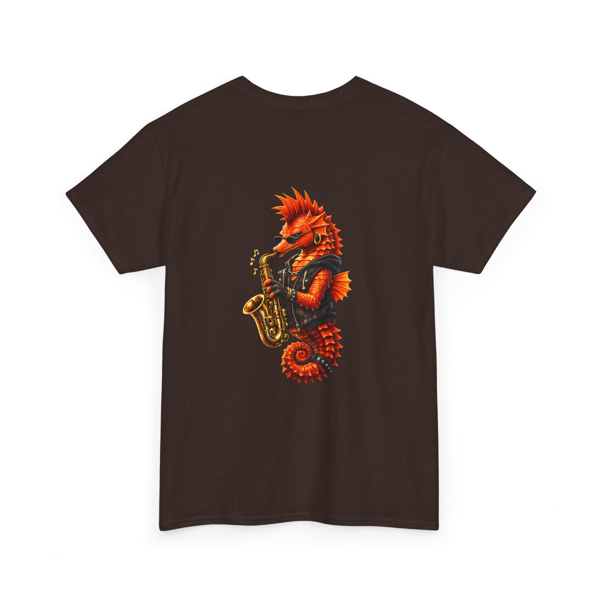 Seahorse on the Sax - "Made under pressure. Made below sea level." - Graphic T - Shirt