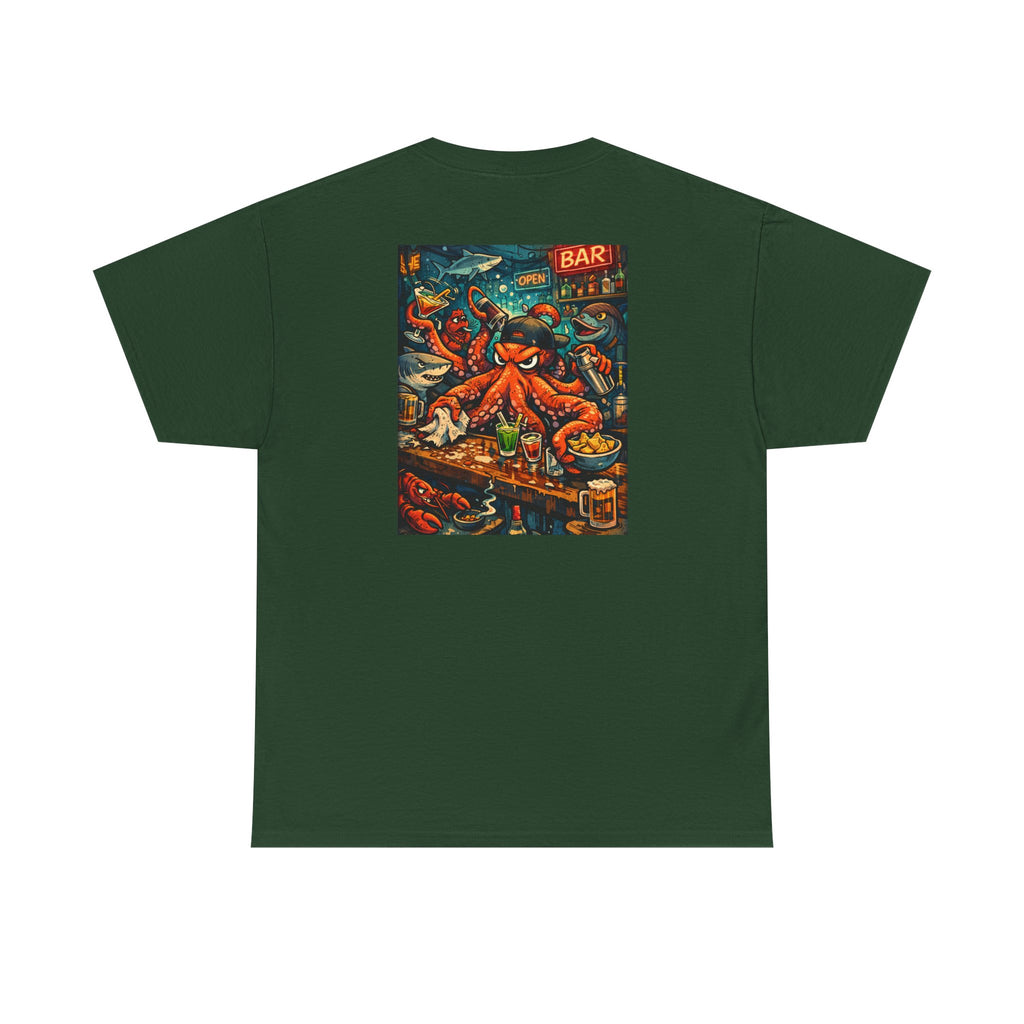 Octopus behind the bar multitasking - Graphic T-Shirt