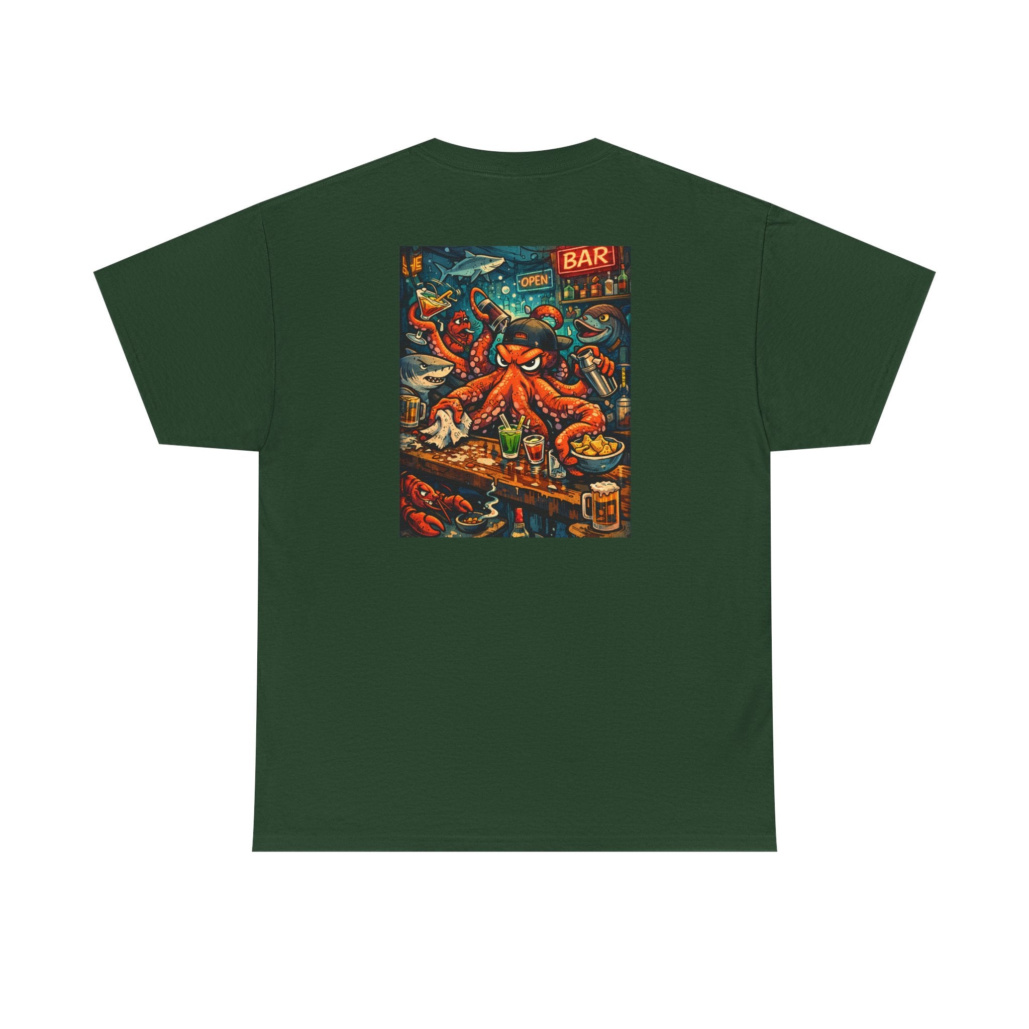 Octopus behind the bar multitasking - Graphic T-Shirt