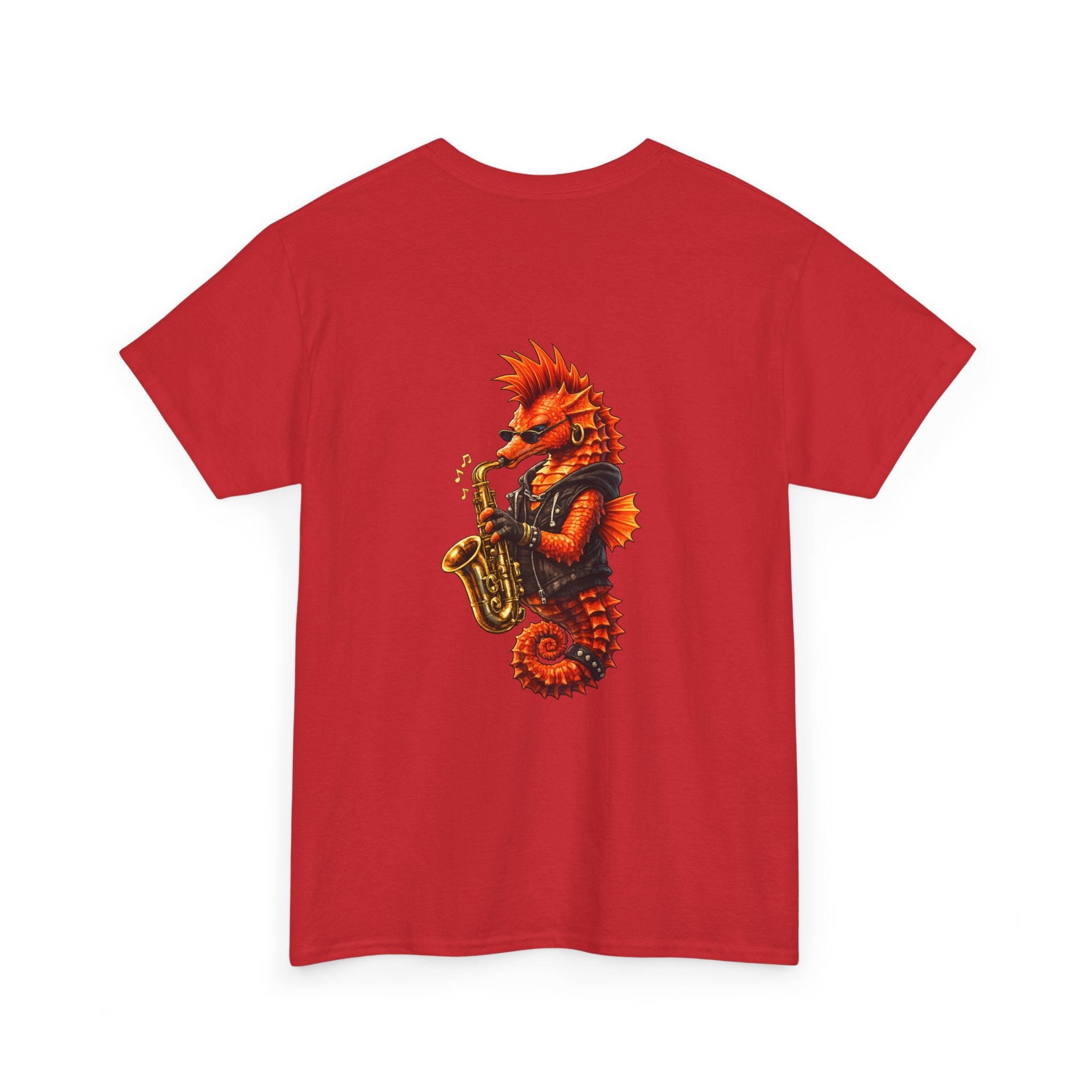 Seahorse on the Sax - "Made under pressure. Made below sea level." - Graphic T - Shirt