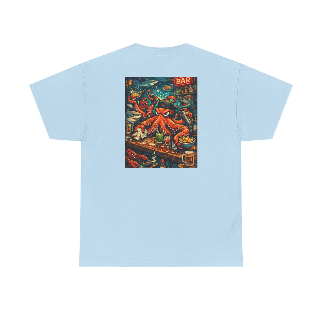 Octopus behind the bar multitasking - Graphic T-Shirt