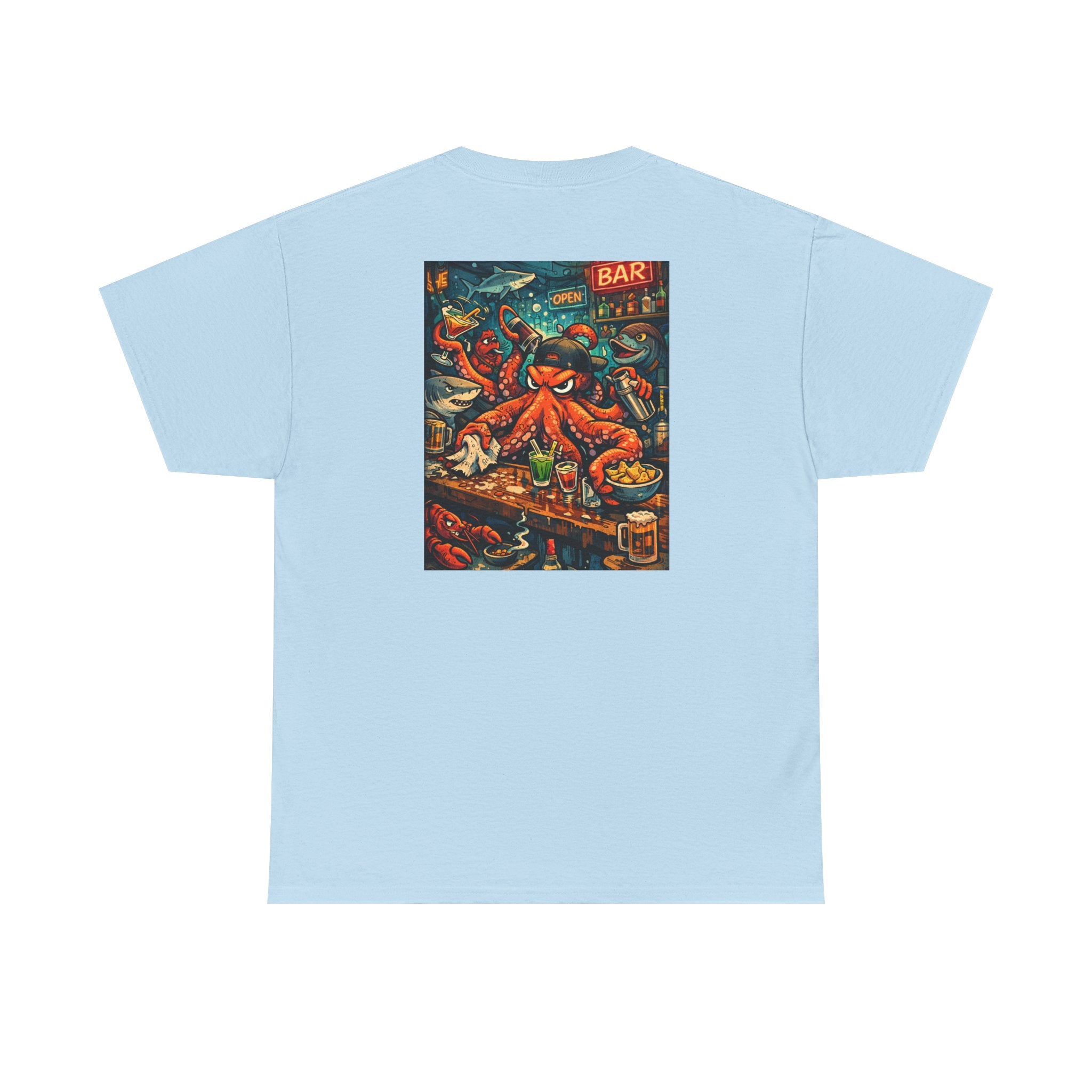 Octopus behind the bar multitasking - Graphic T-Shirt