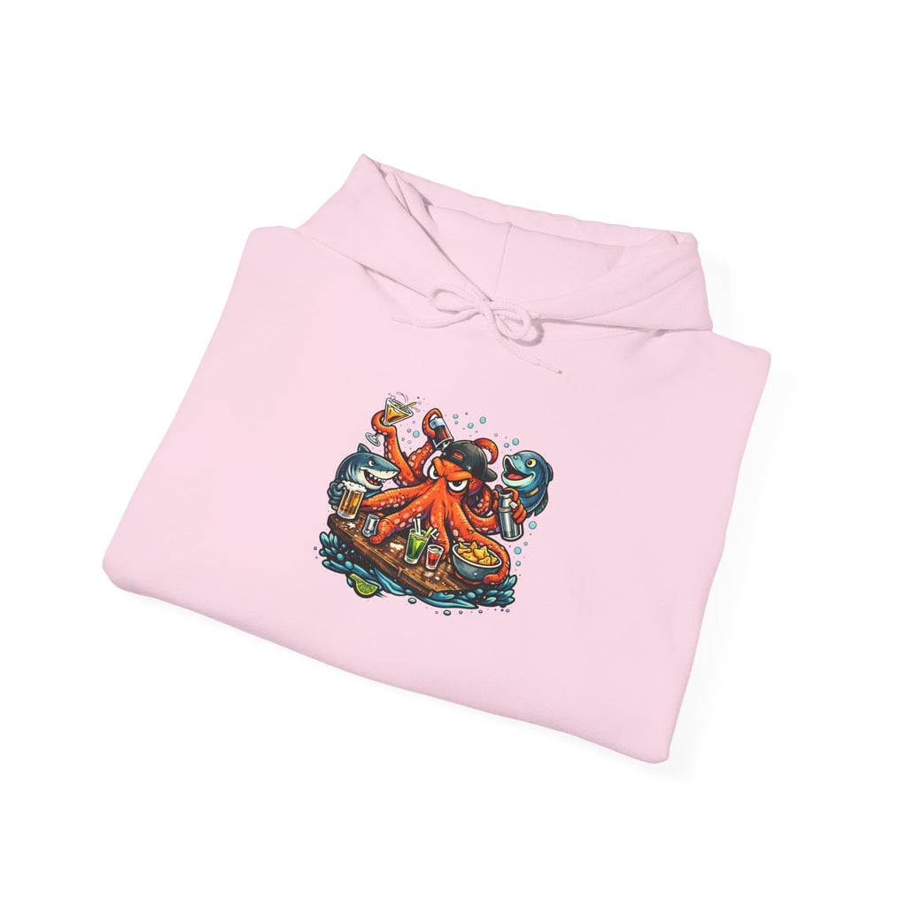 Octopus behind the bar multitasking - Graphic Hoodie