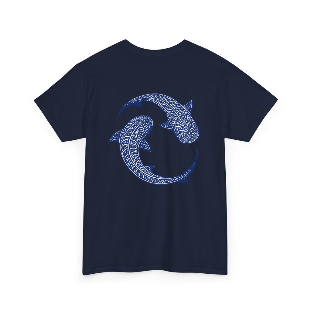 Blue Whale Yin Yang T‑Shirt - Intricate Tribal Graphic T-Shirt