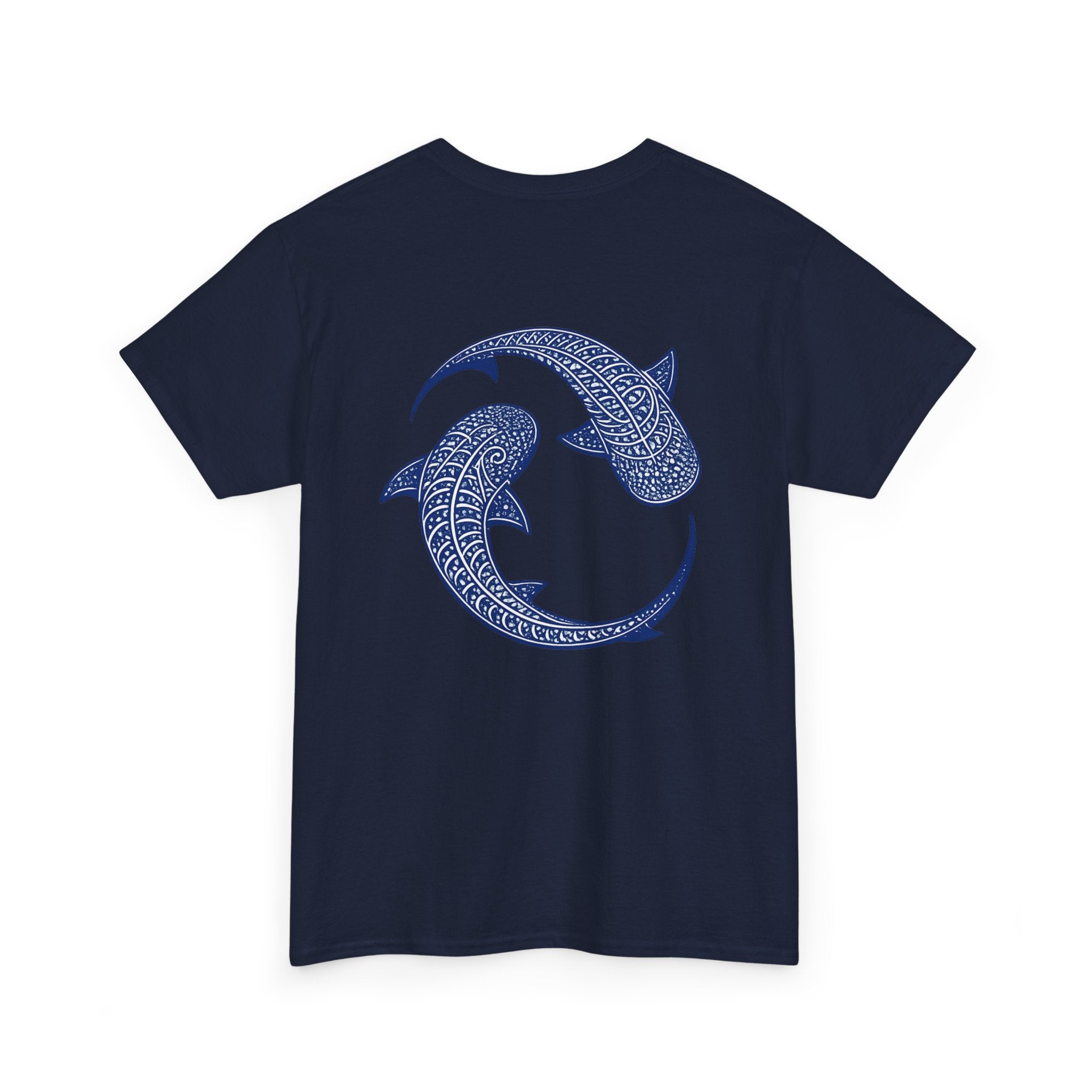 Blue Whale Yin Yang T‑Shirt - Intricate Tribal Graphic T-Shirt
