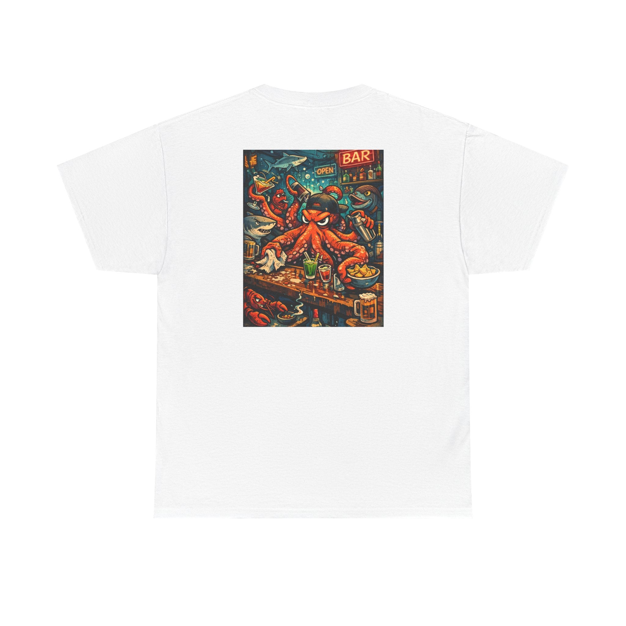 Octopus behind the bar multitasking - Graphic T-Shirt