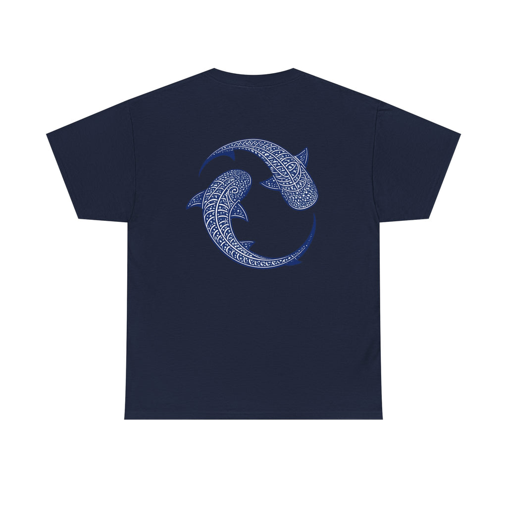 Blue Whale Yin Yang T‑Shirt - Intricate Tribal Graphic T-Shirt