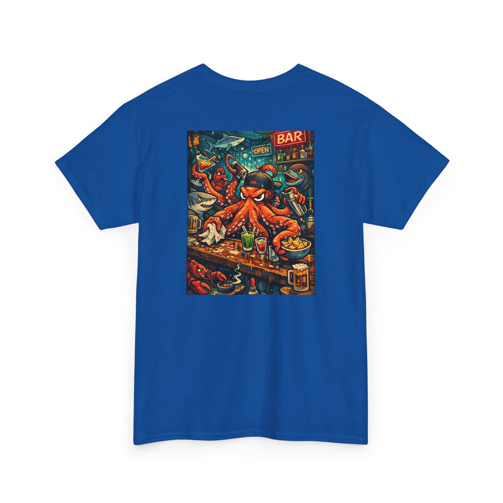 Octopus behind the bar multitasking - Graphic T-Shirt