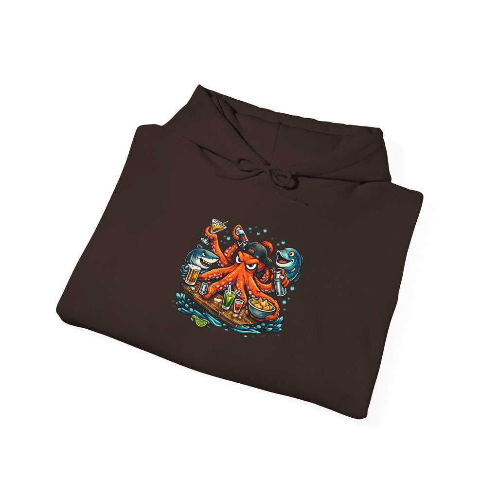 Octopus behind the bar multitasking - Graphic Hoodie