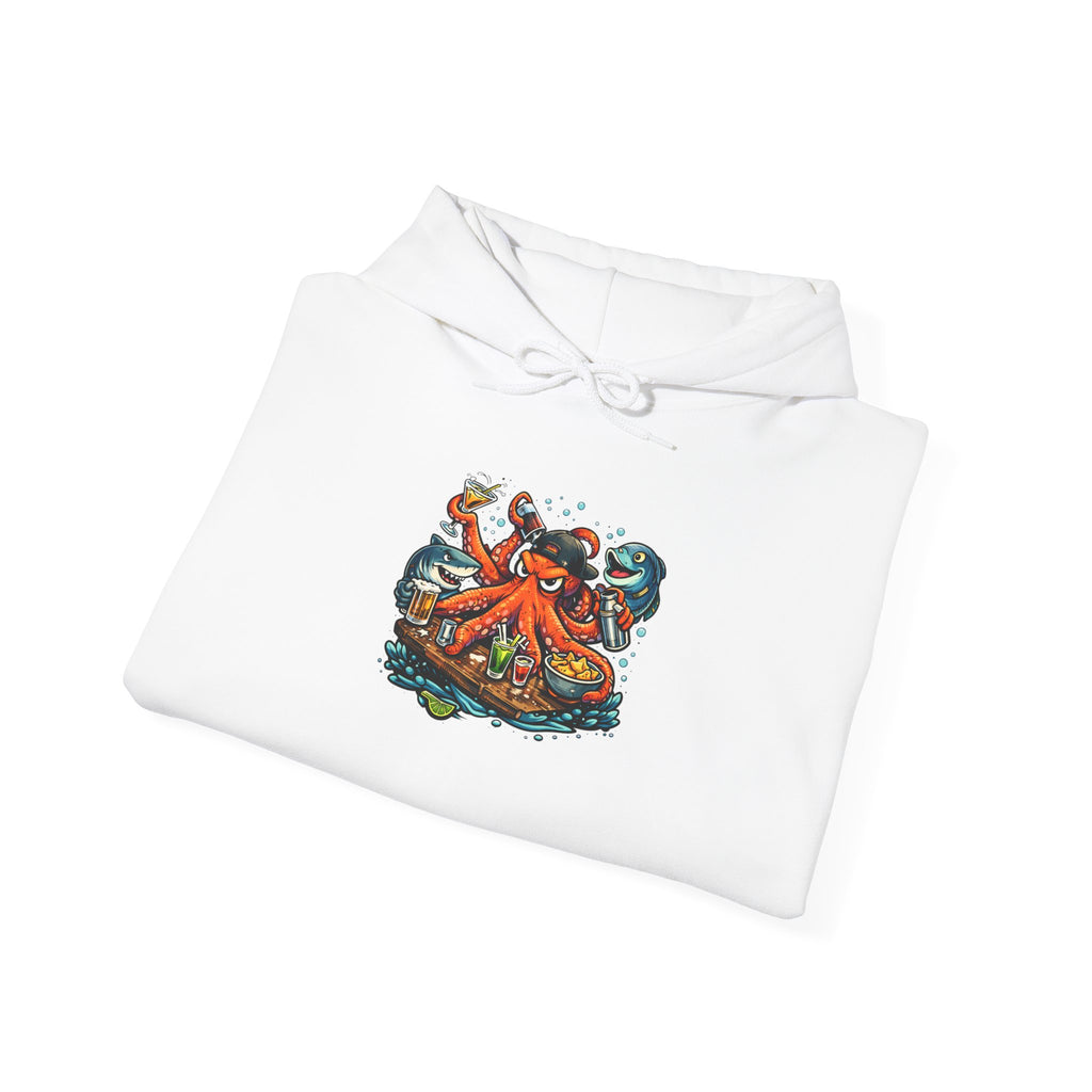 Octopus behind the bar multitasking - Graphic Hoodie