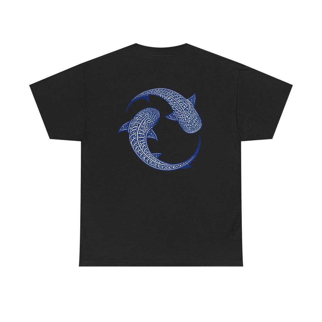 Blue Whale Yin Yang T‑Shirt - Intricate Tribal Graphic T-Shirt