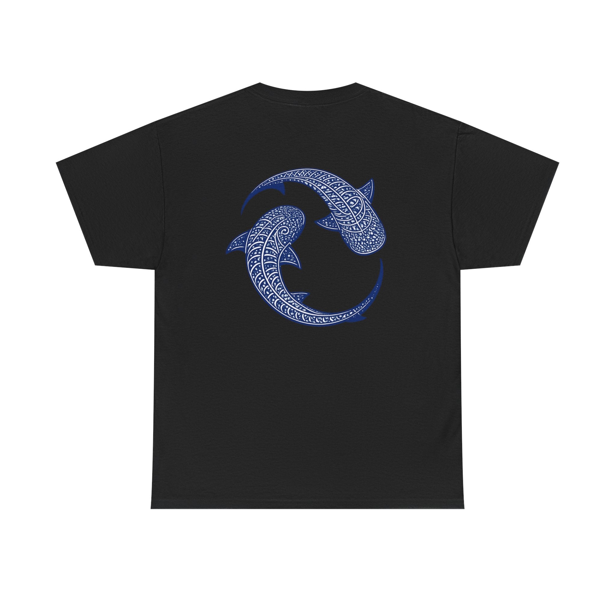 Blue Whale Yin Yang T‑Shirt - Intricate Tribal Graphic T-Shirt