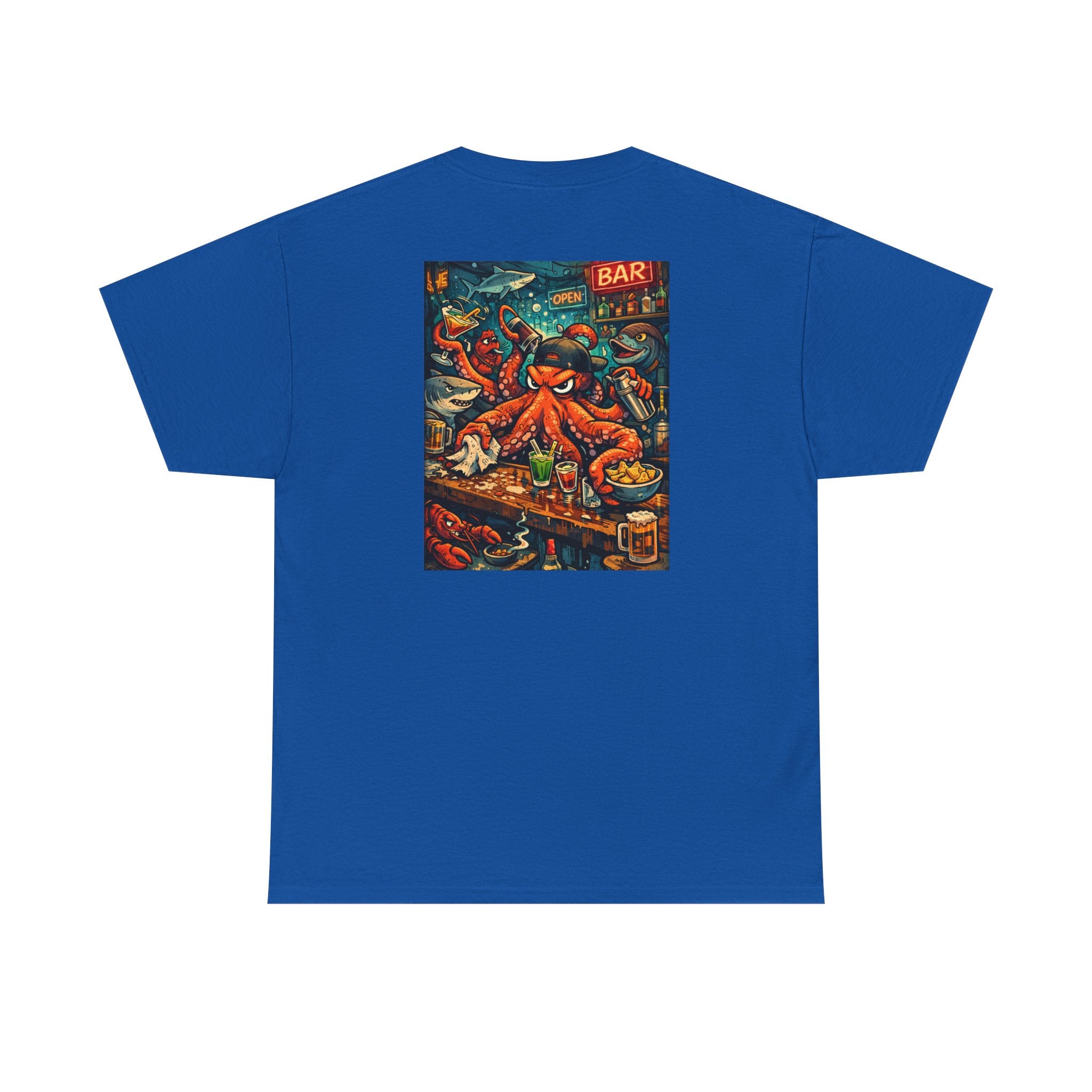 Octopus behind the bar multitasking - Graphic T-Shirt