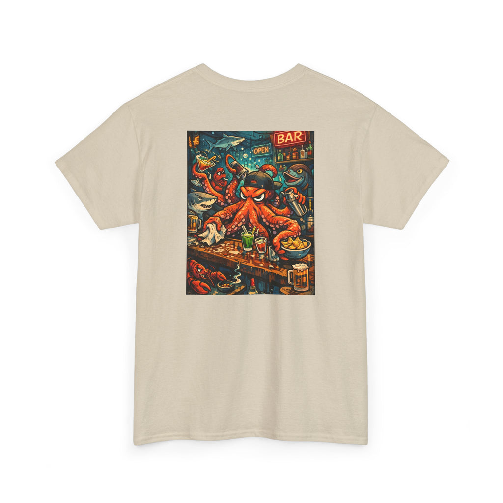 Octopus behind the bar multitasking - Graphic T-Shirt