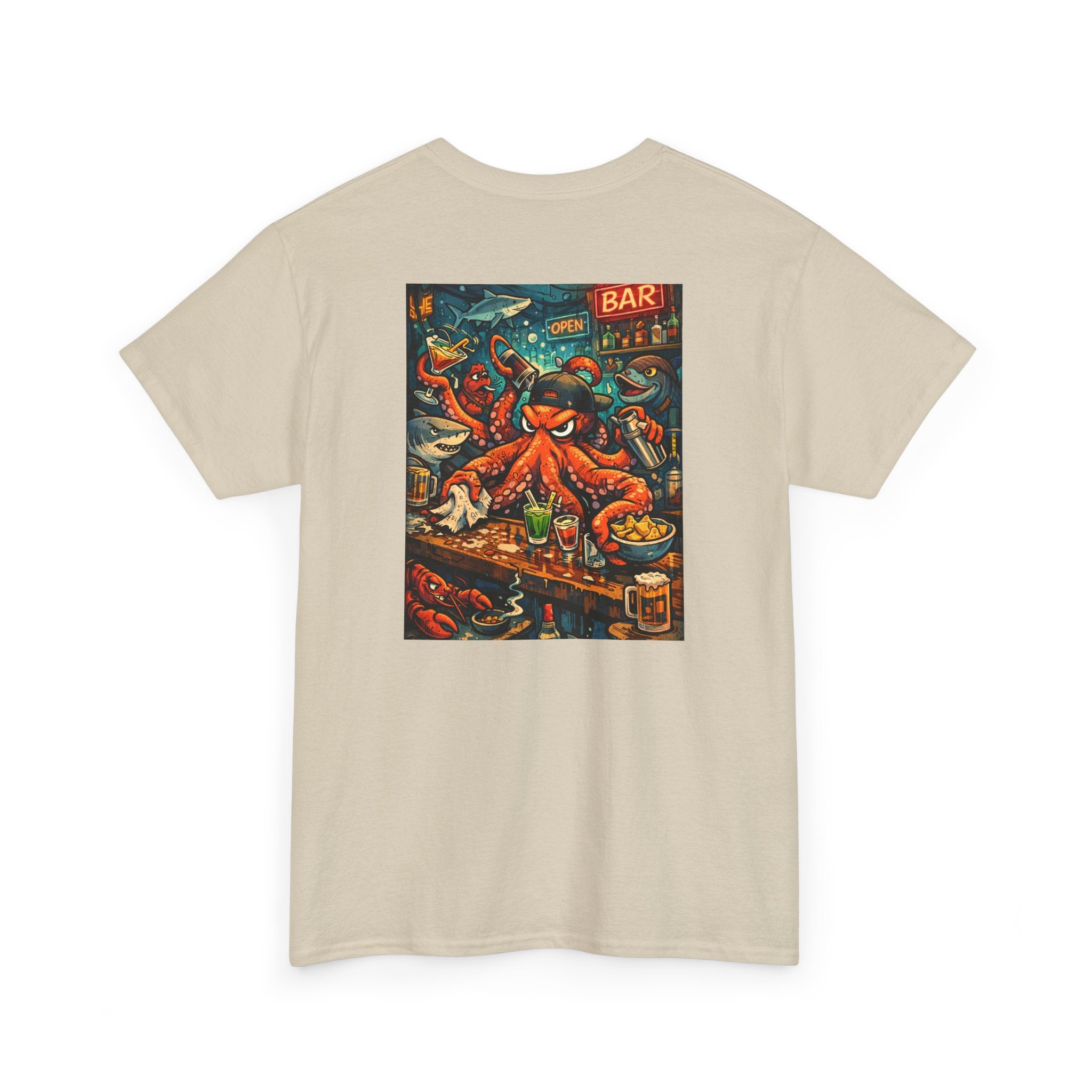 Octopus behind the bar multitasking - Graphic T-Shirt