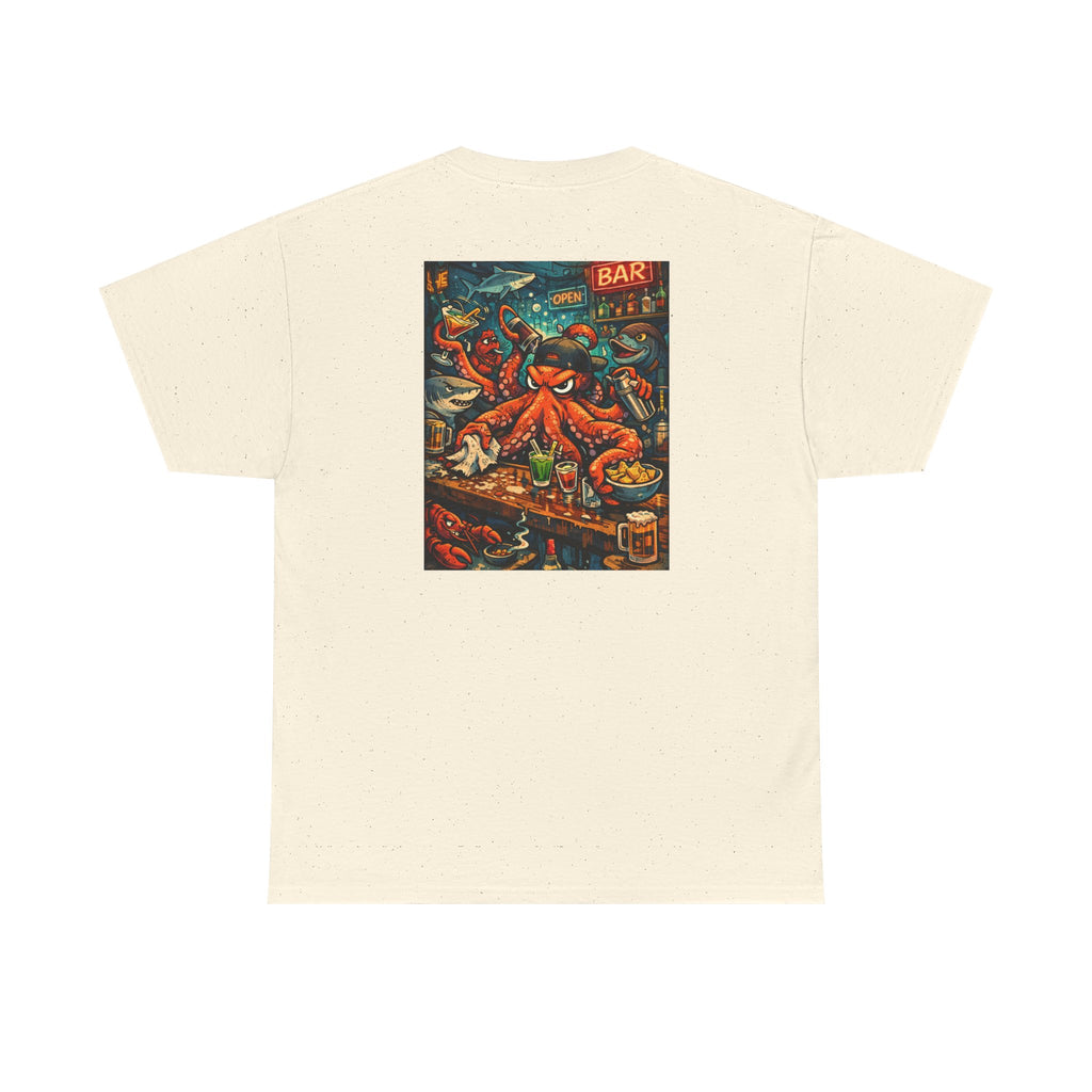 Octopus behind the bar multitasking - Graphic T-Shirt