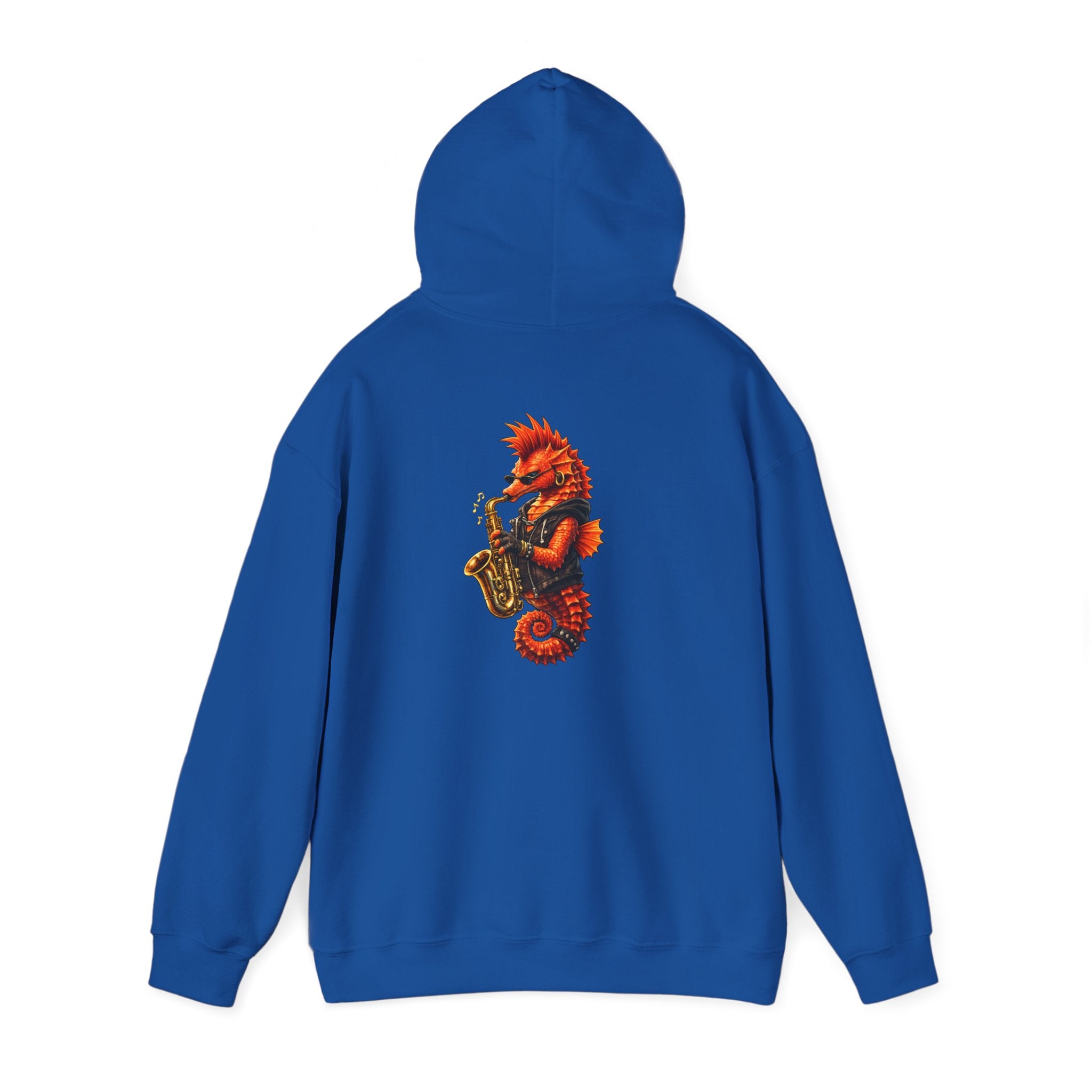 Seahorse on the sax - "Made under pressure. Made below sea level." - Graphic Hoodie