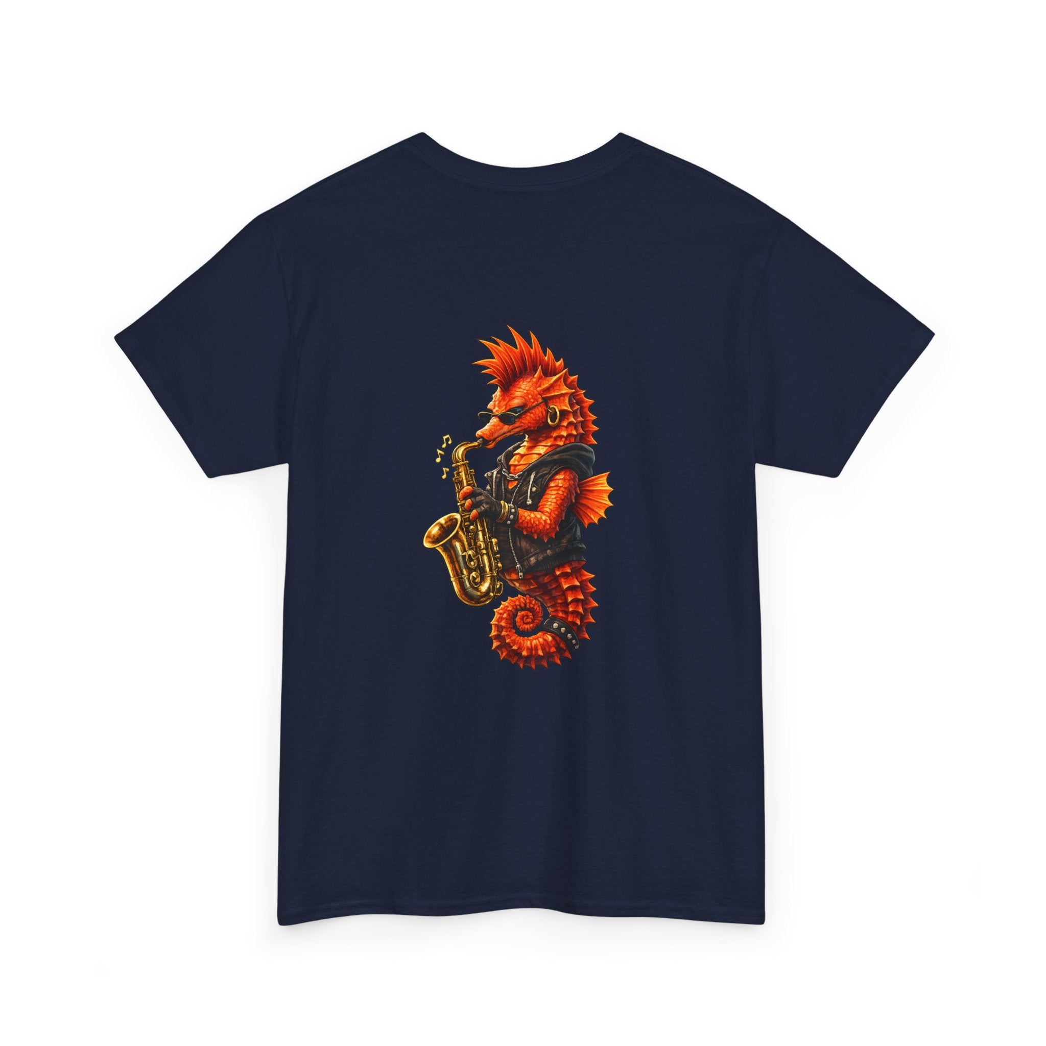 Seahorse on the Sax - "Made under pressure. Made below sea level." - Graphic T - Shirt