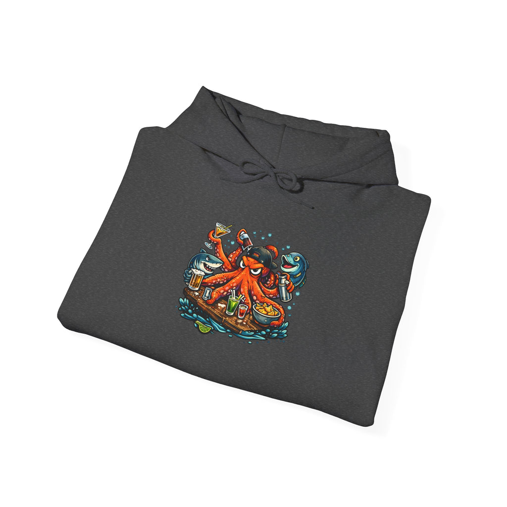 Octopus behind the bar multitasking - Graphic Hoodie