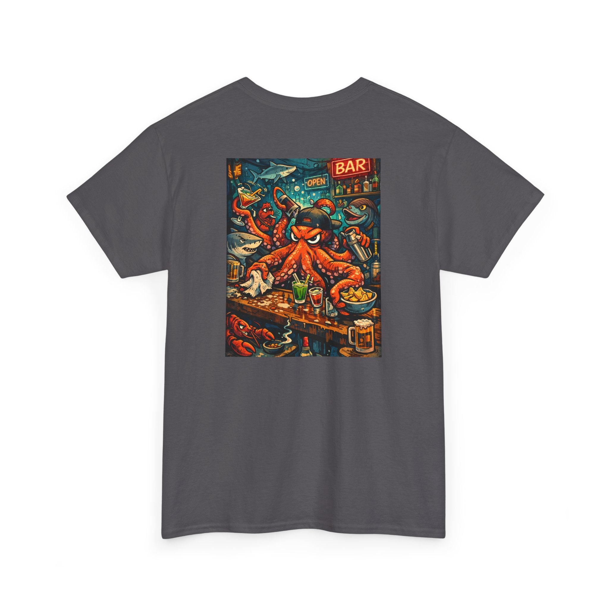 Octopus behind the bar multitasking - Graphic T-Shirt