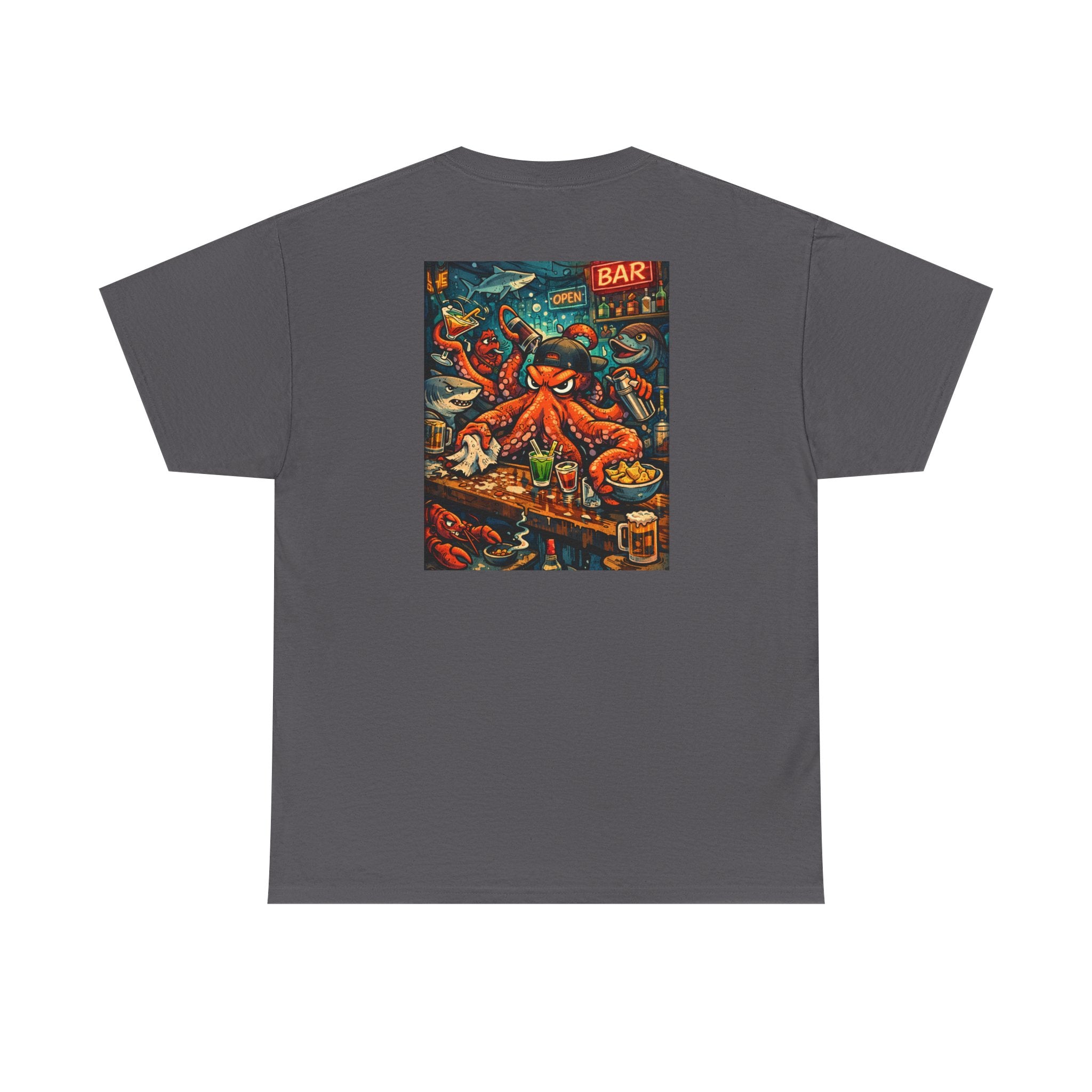 Octopus behind the bar multitasking - Graphic T-Shirt