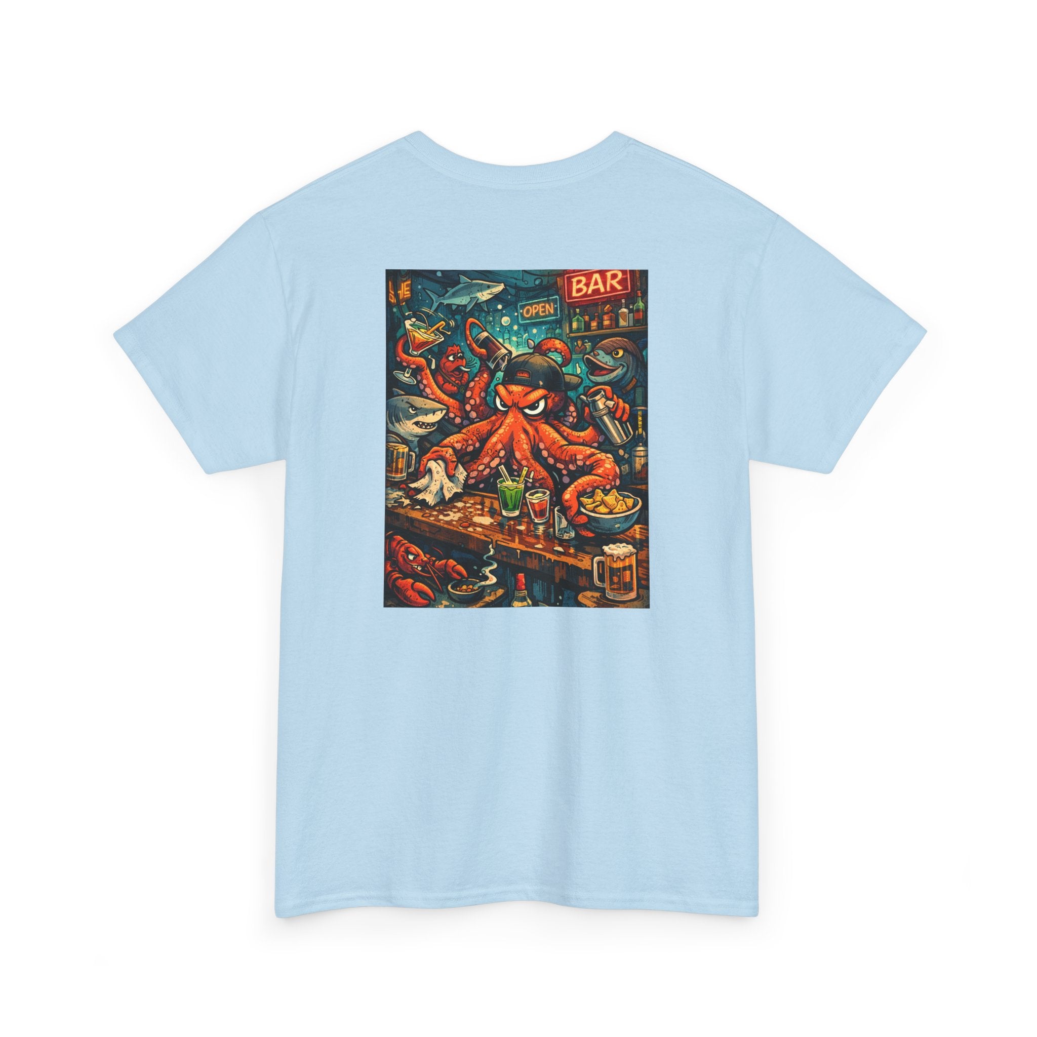 Octopus behind the bar multitasking - Graphic T-Shirt